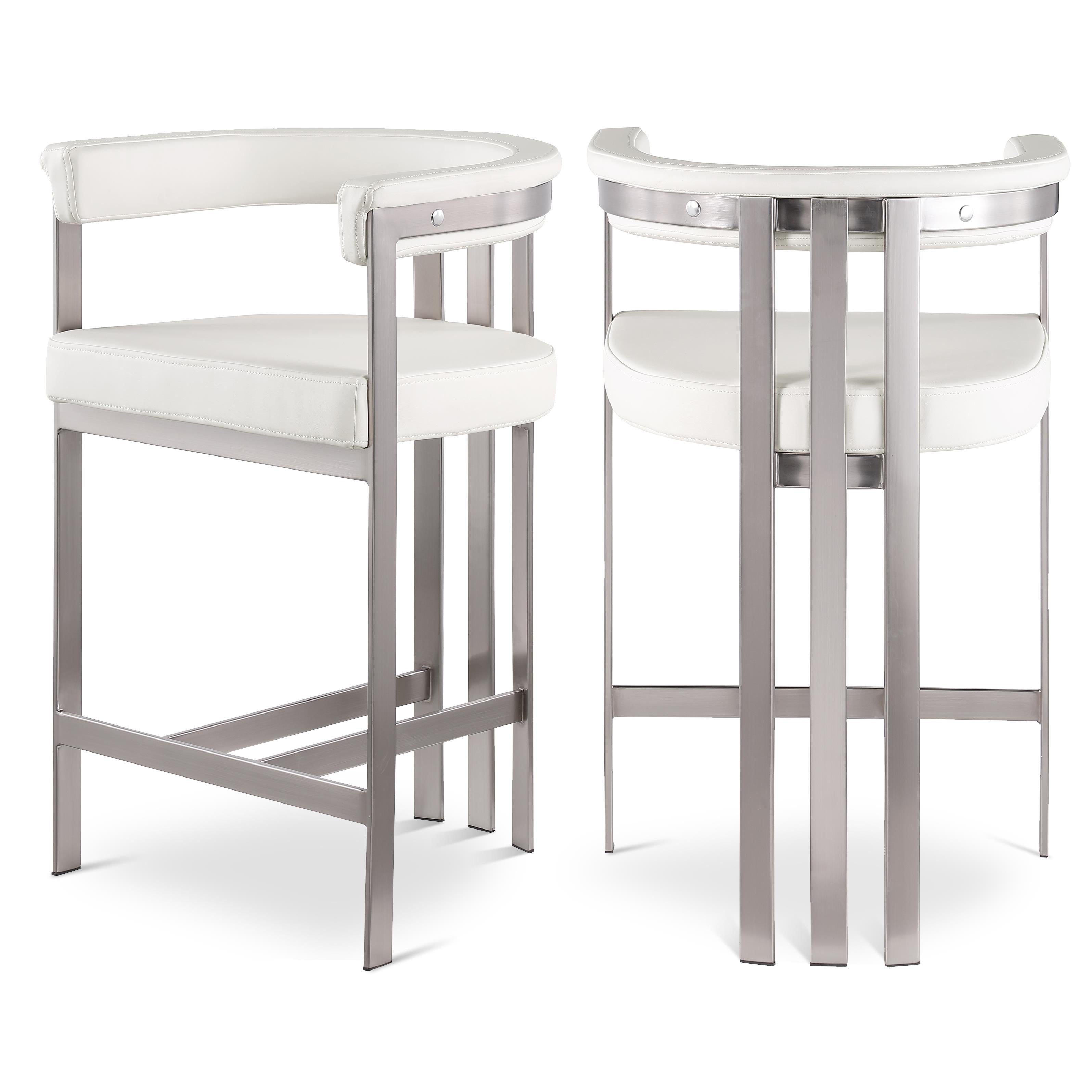 Meridian Marcello Cream Vegan Leather Counter Stool