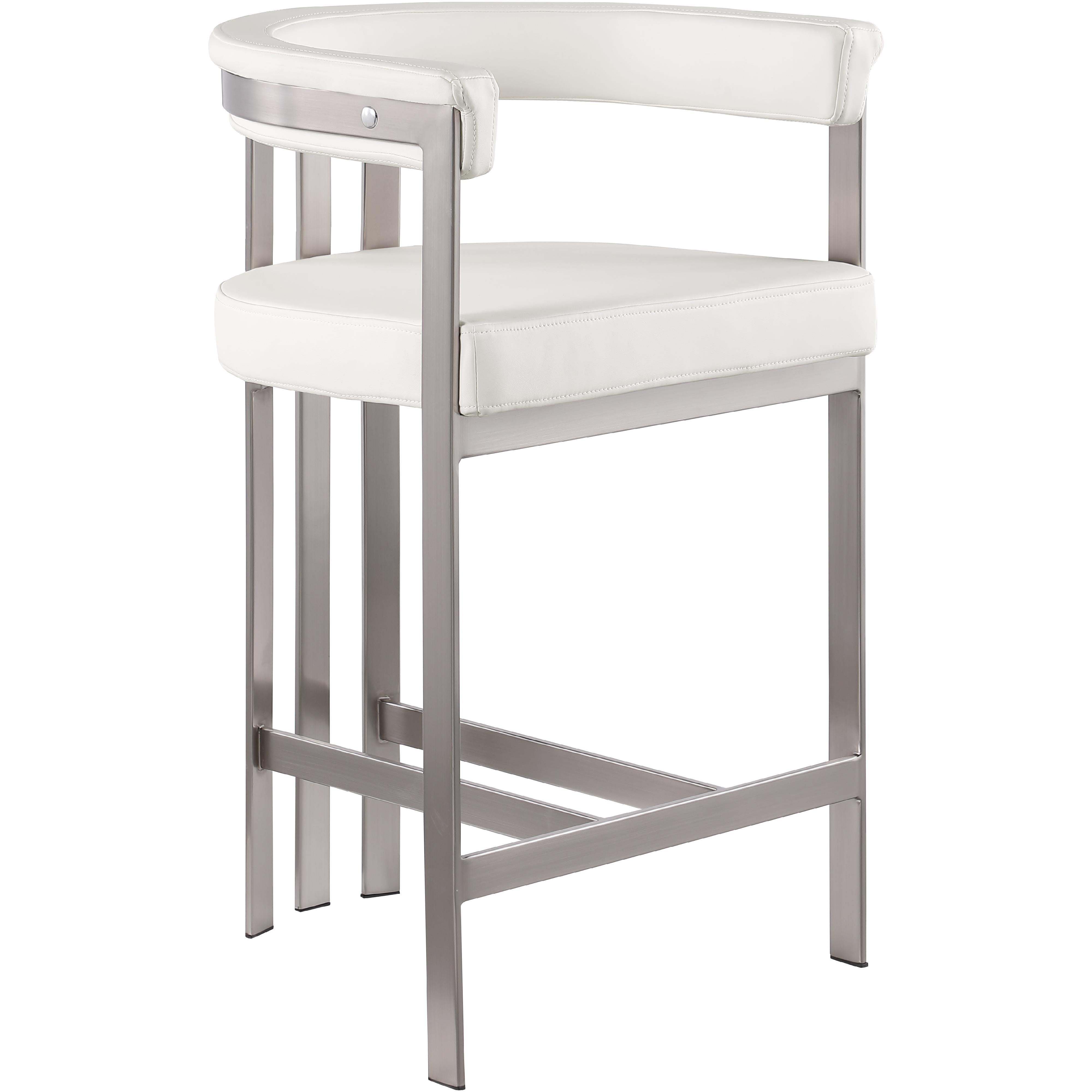 Meridian Marcello Cream Vegan Leather Counter Stool