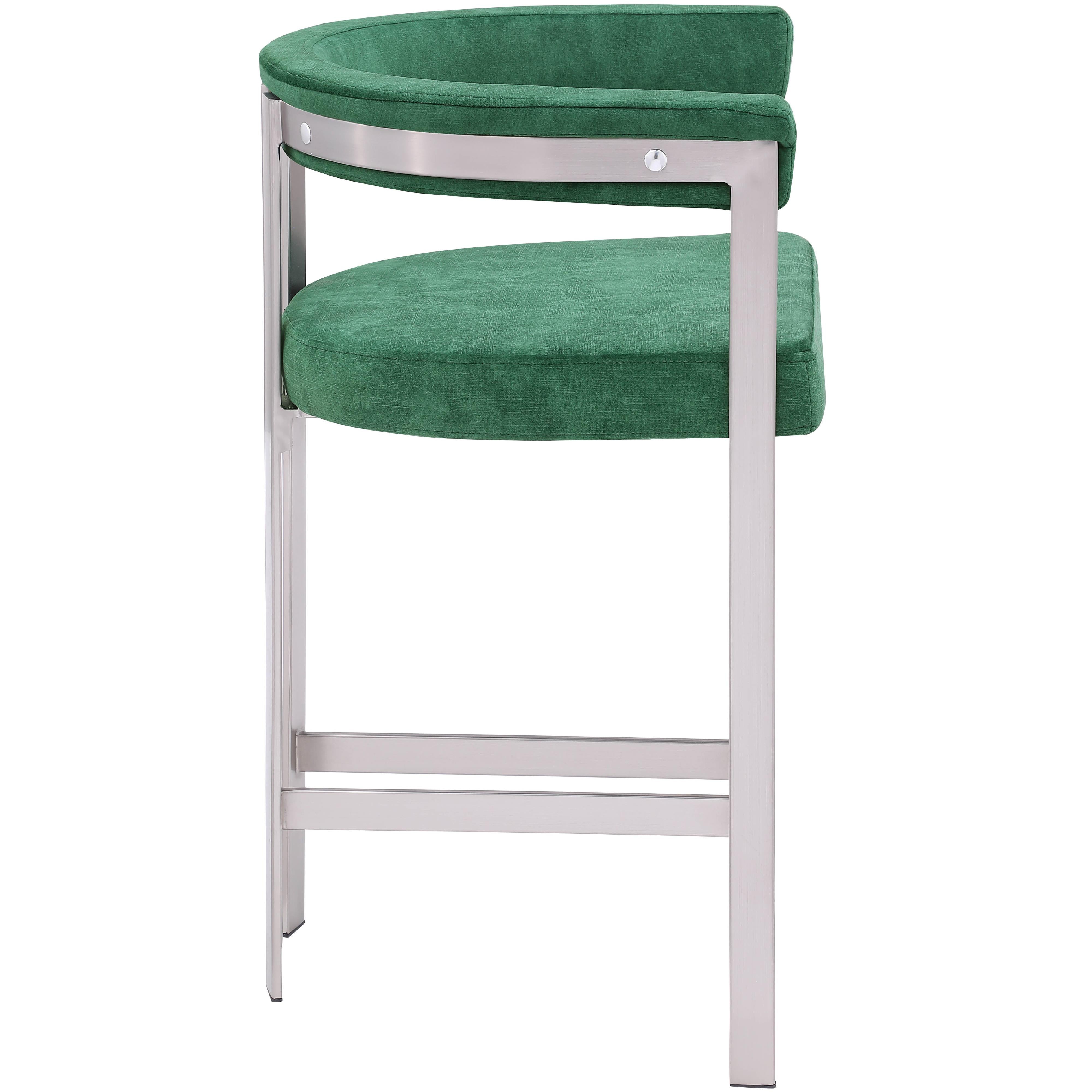 Meridian Marcello Green Velvet Counter Stool