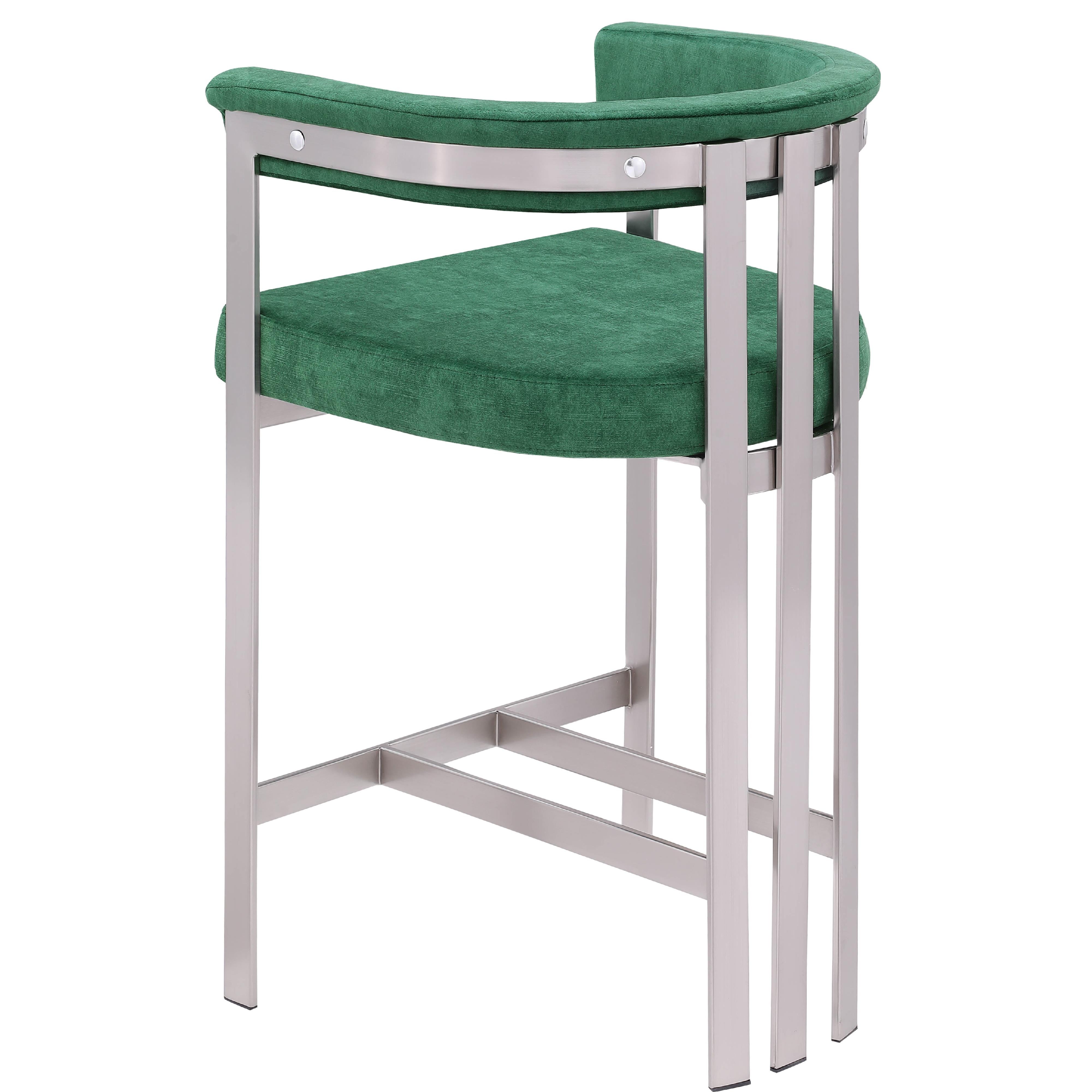 Meridian Marcello Green Velvet Counter Stool