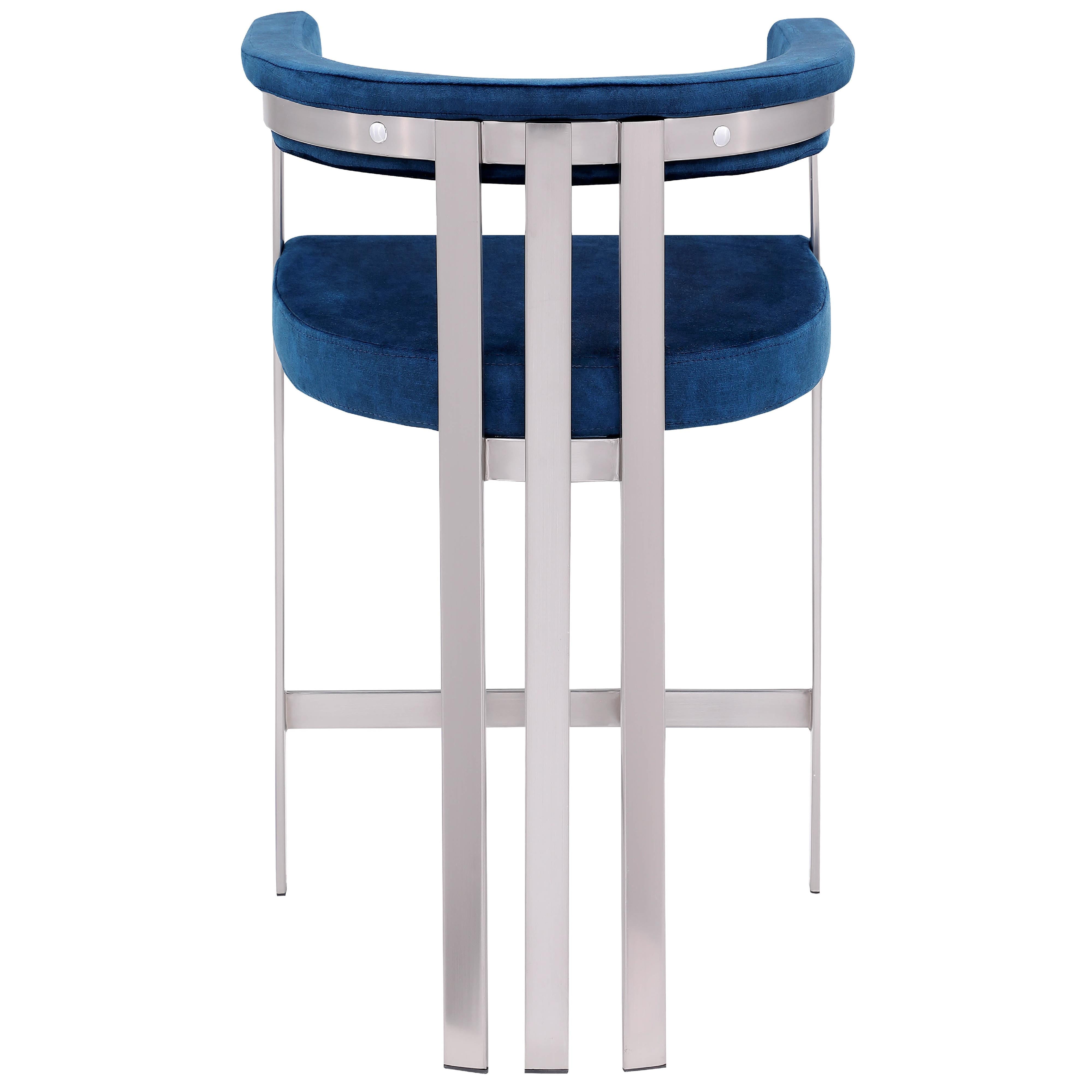Meridian Marcello Navy Velvet Counter Stool