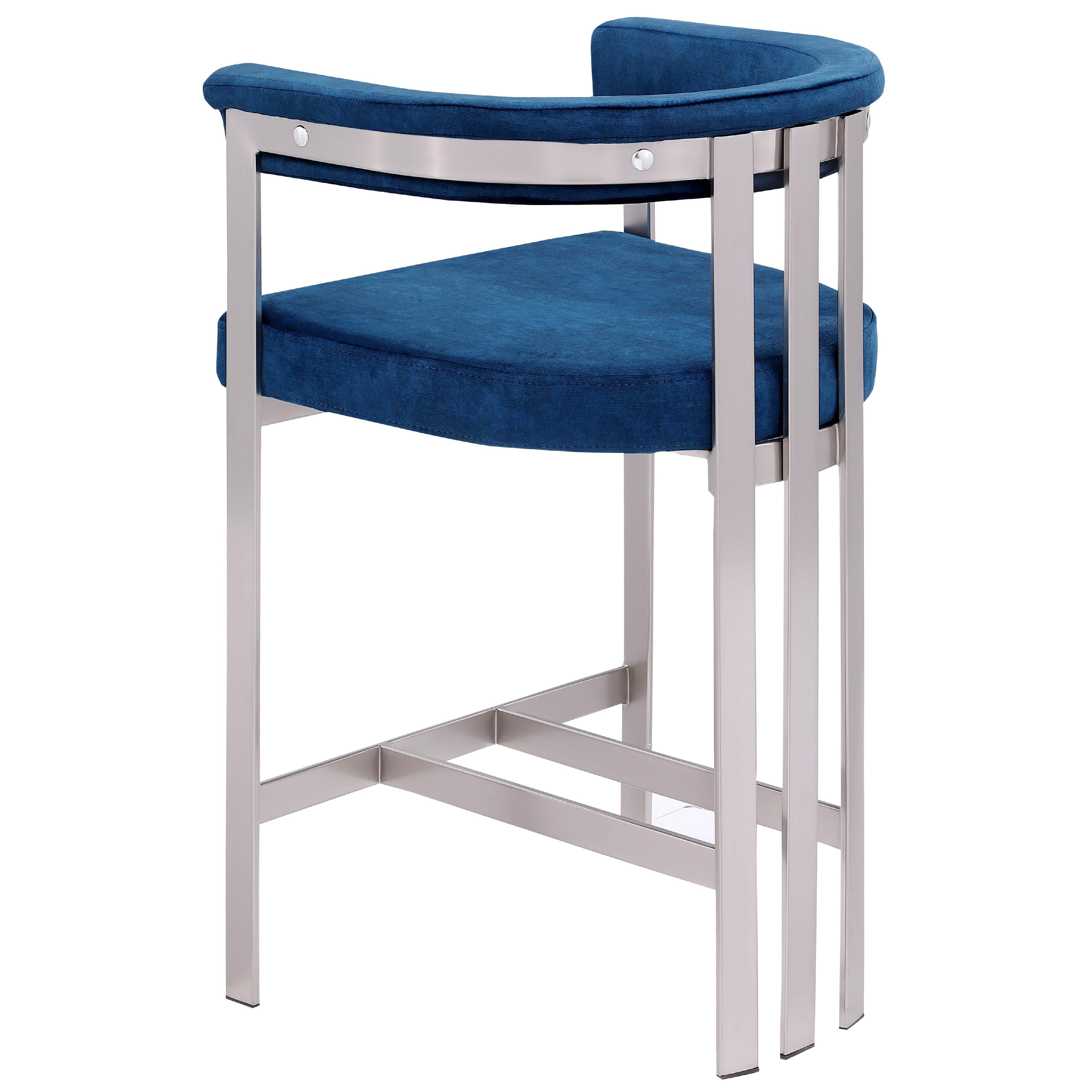 Meridian Marcello Navy Velvet Counter Stool