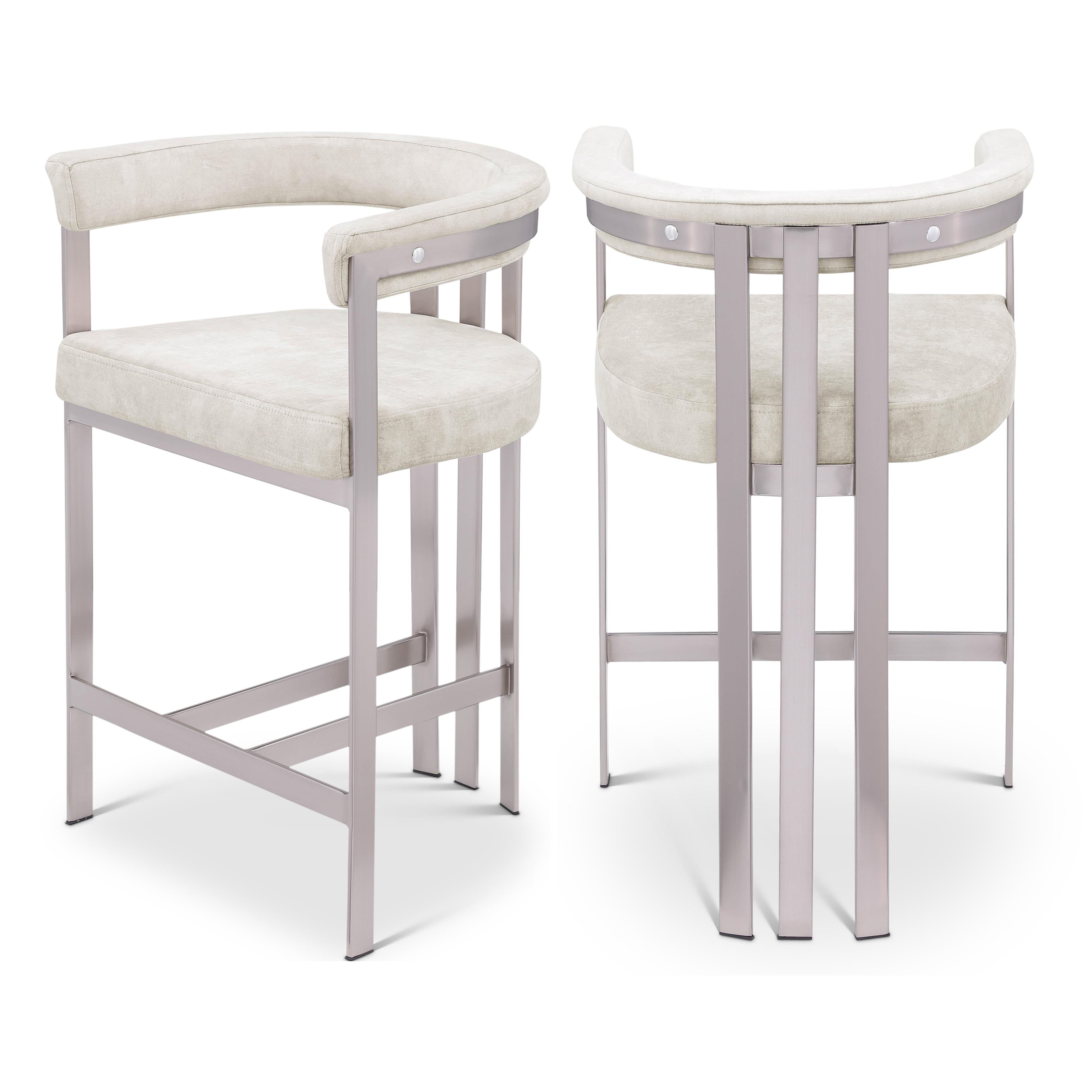 Meridian Marcello Stone Velvet Counter Stool