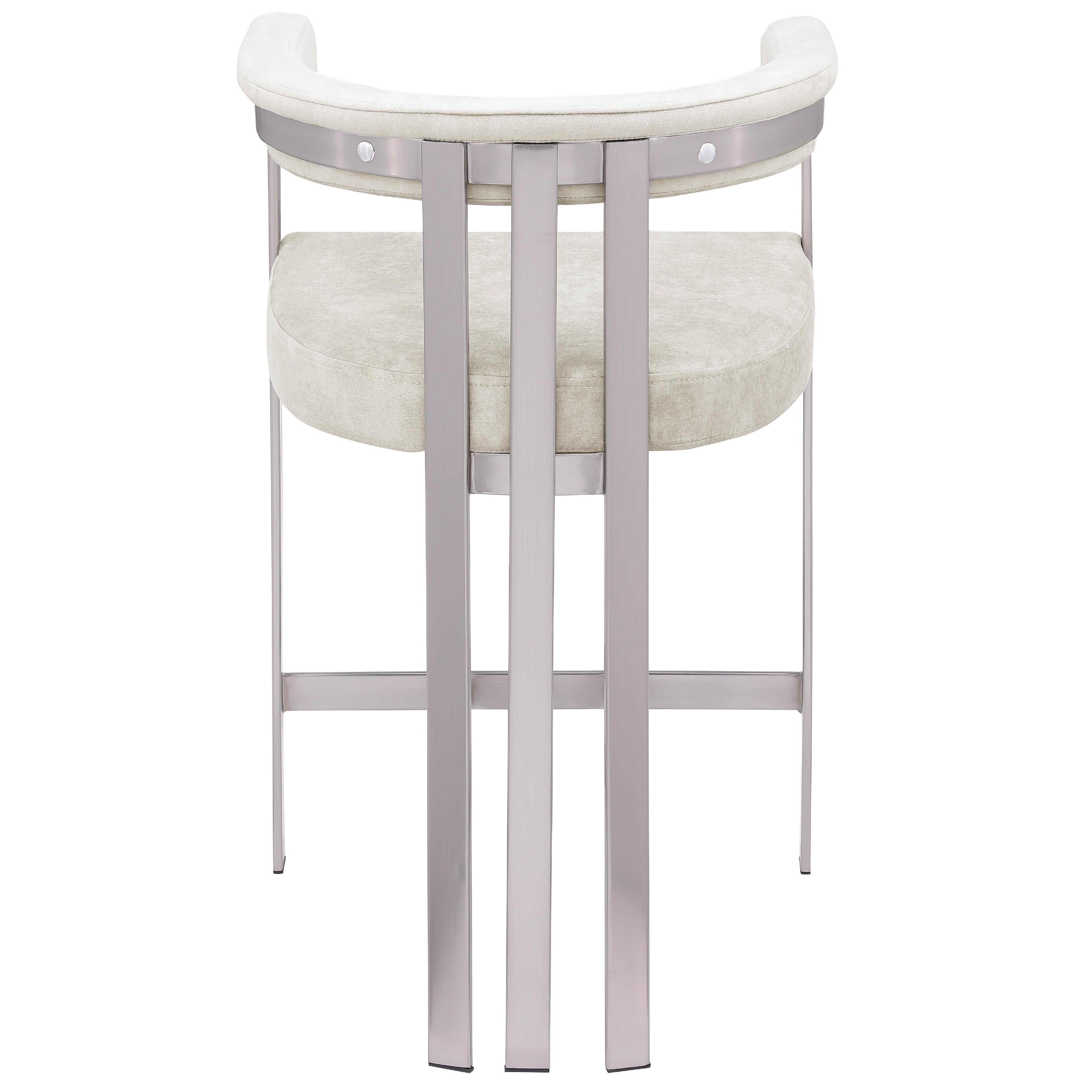Meridian Marcello Stone Velvet Counter Stool