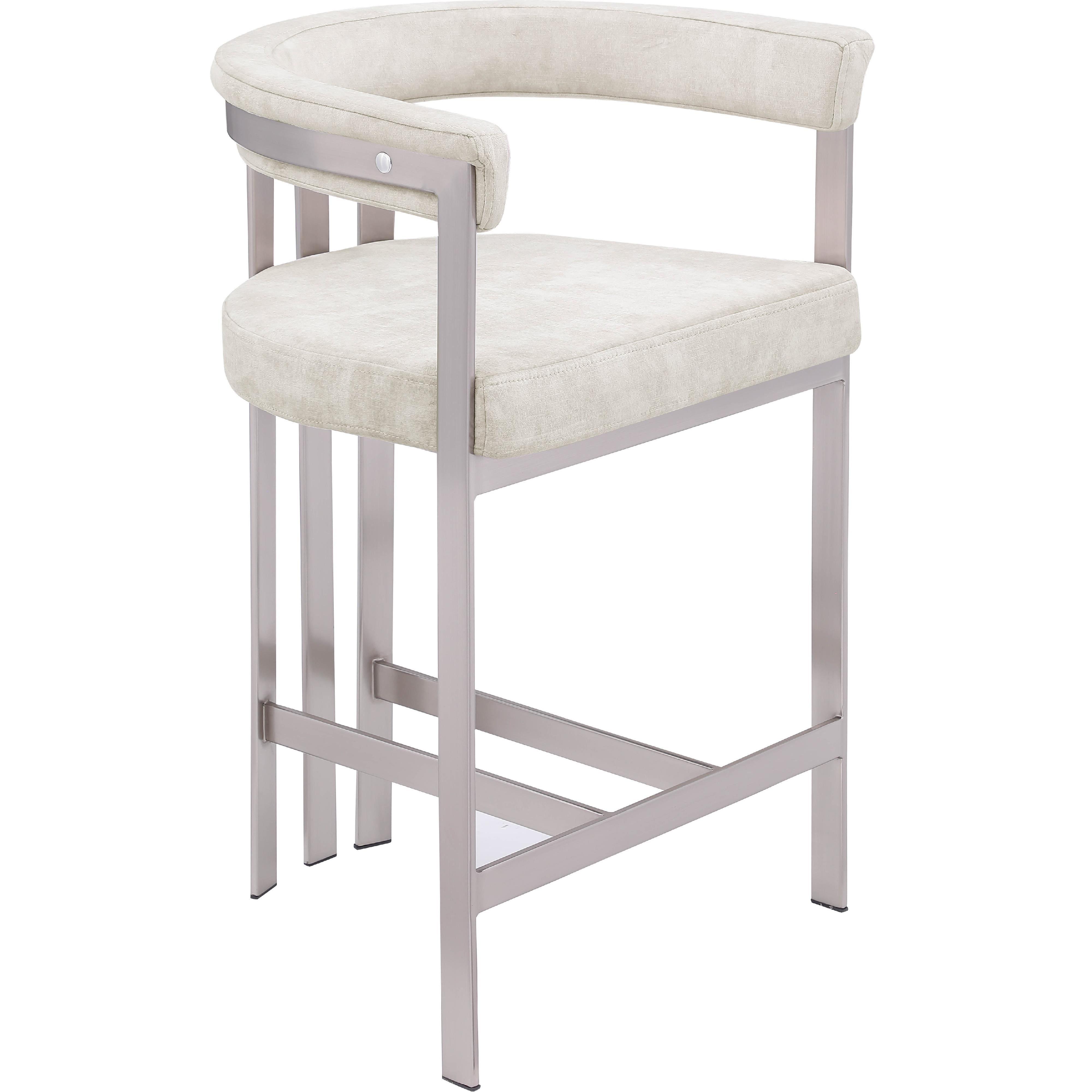 Meridian Marcello Stone Velvet Counter Stool