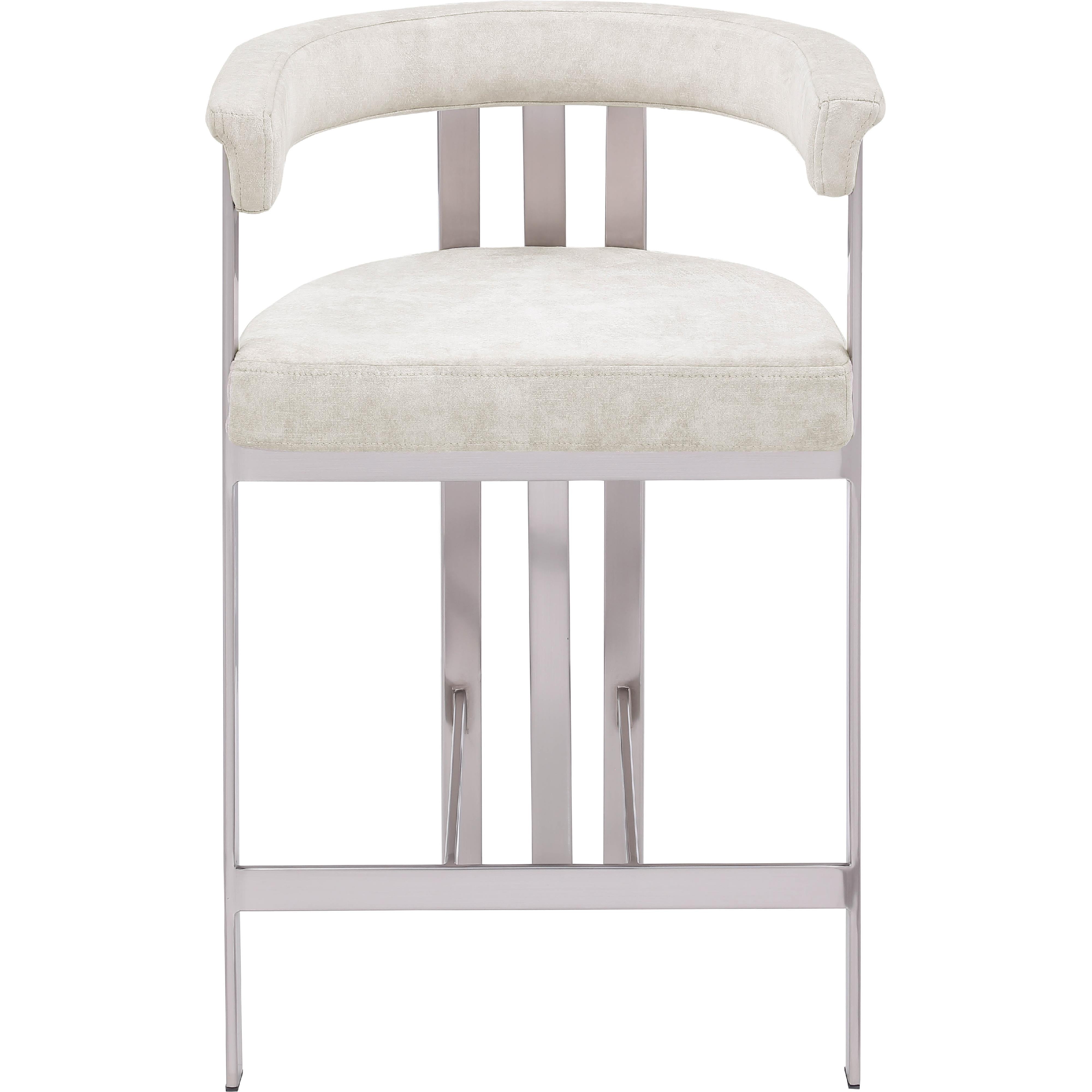 Meridian Marcello Stone Velvet Counter Stool