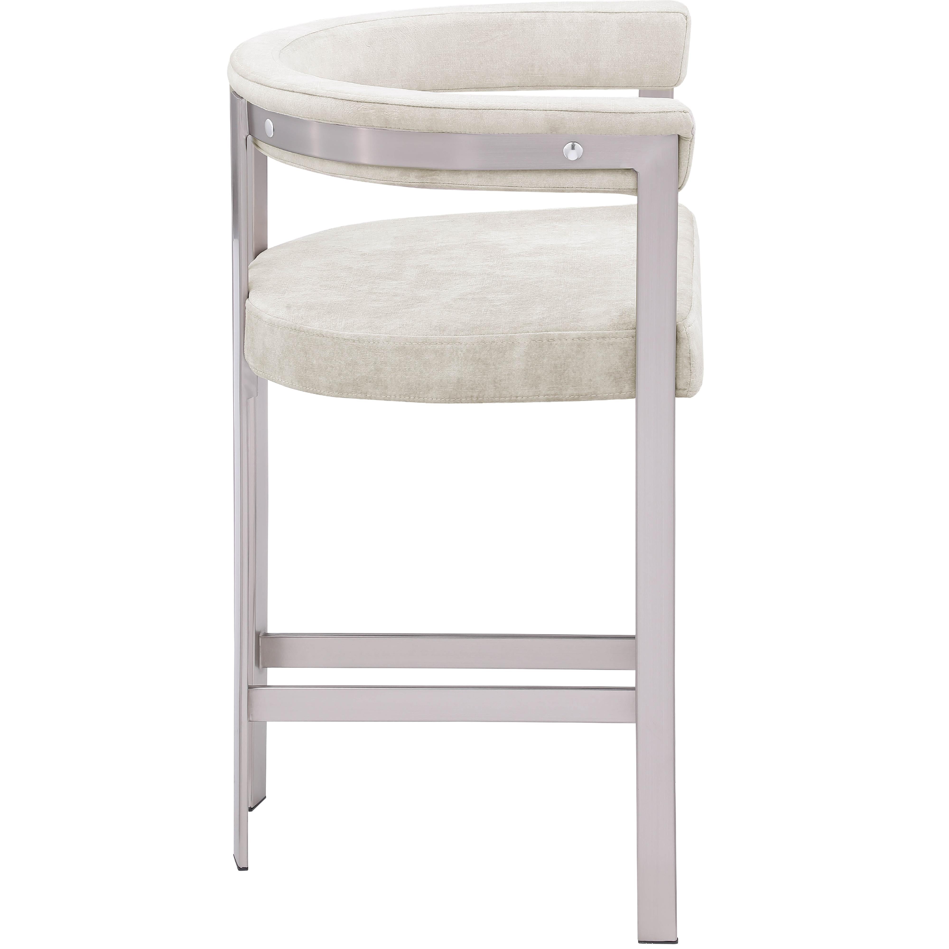 Meridian Marcello Stone Velvet Counter Stool