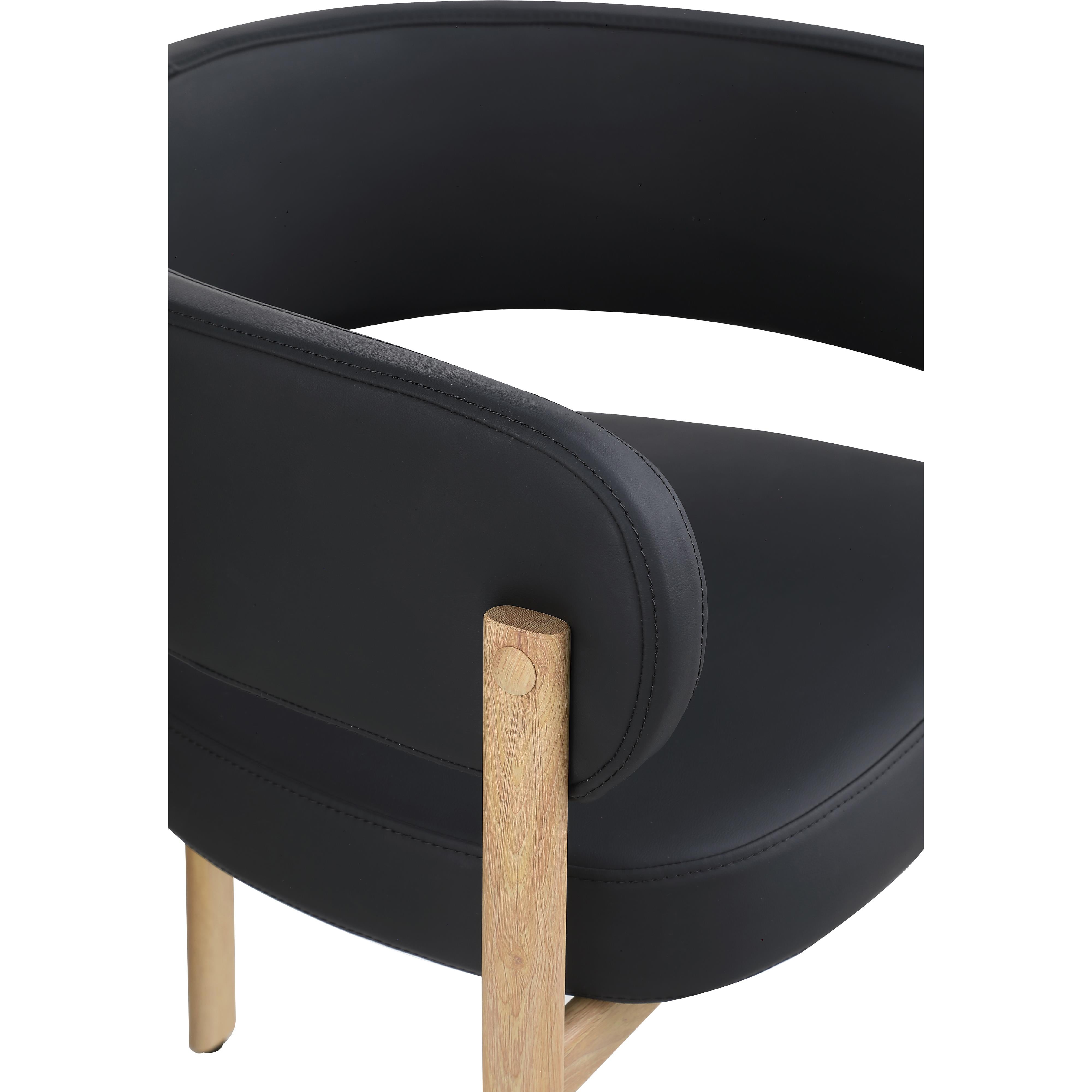 Meridian Gideon Black Vegan Leather Dining Chair