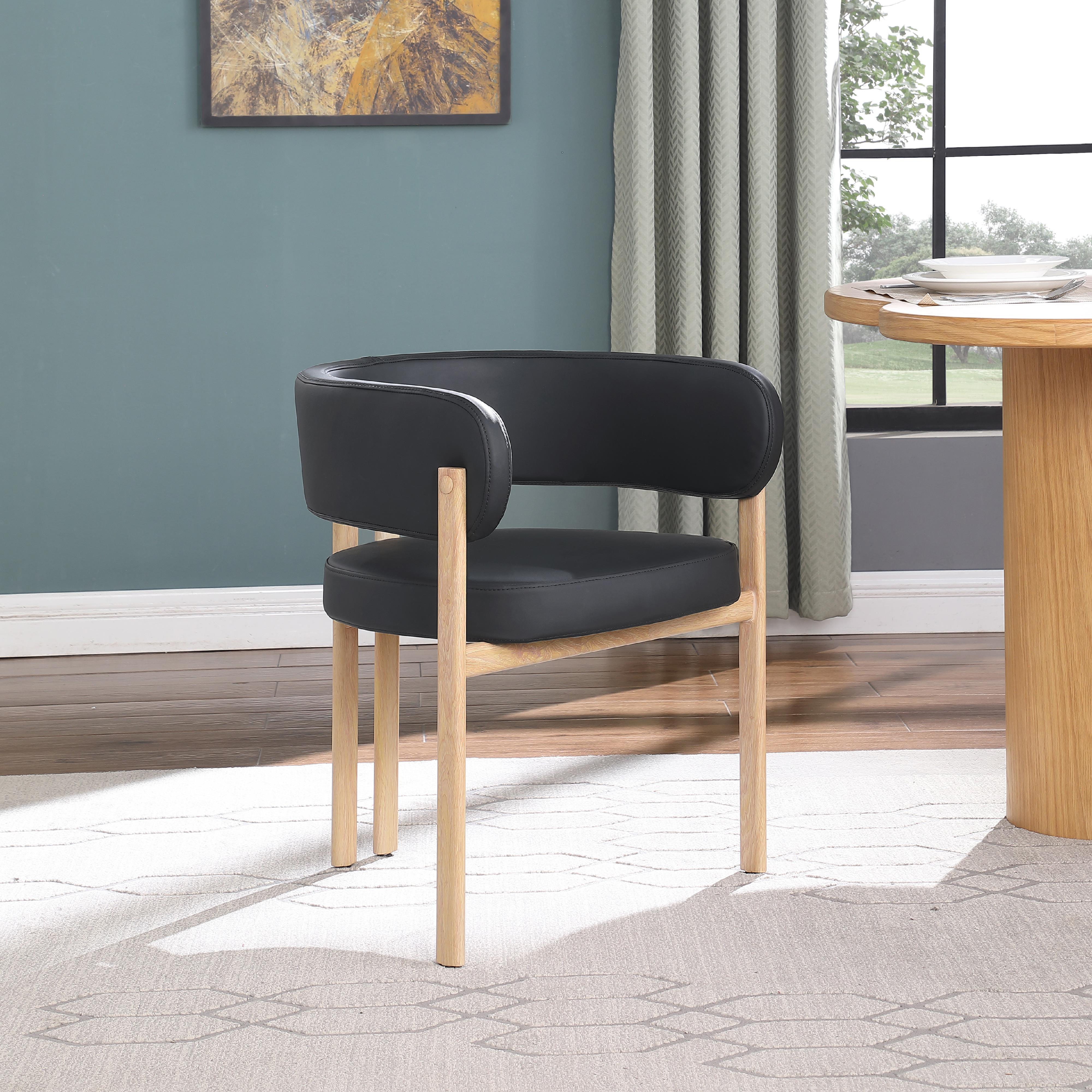 Meridian Gideon Black Vegan Leather Dining Chair