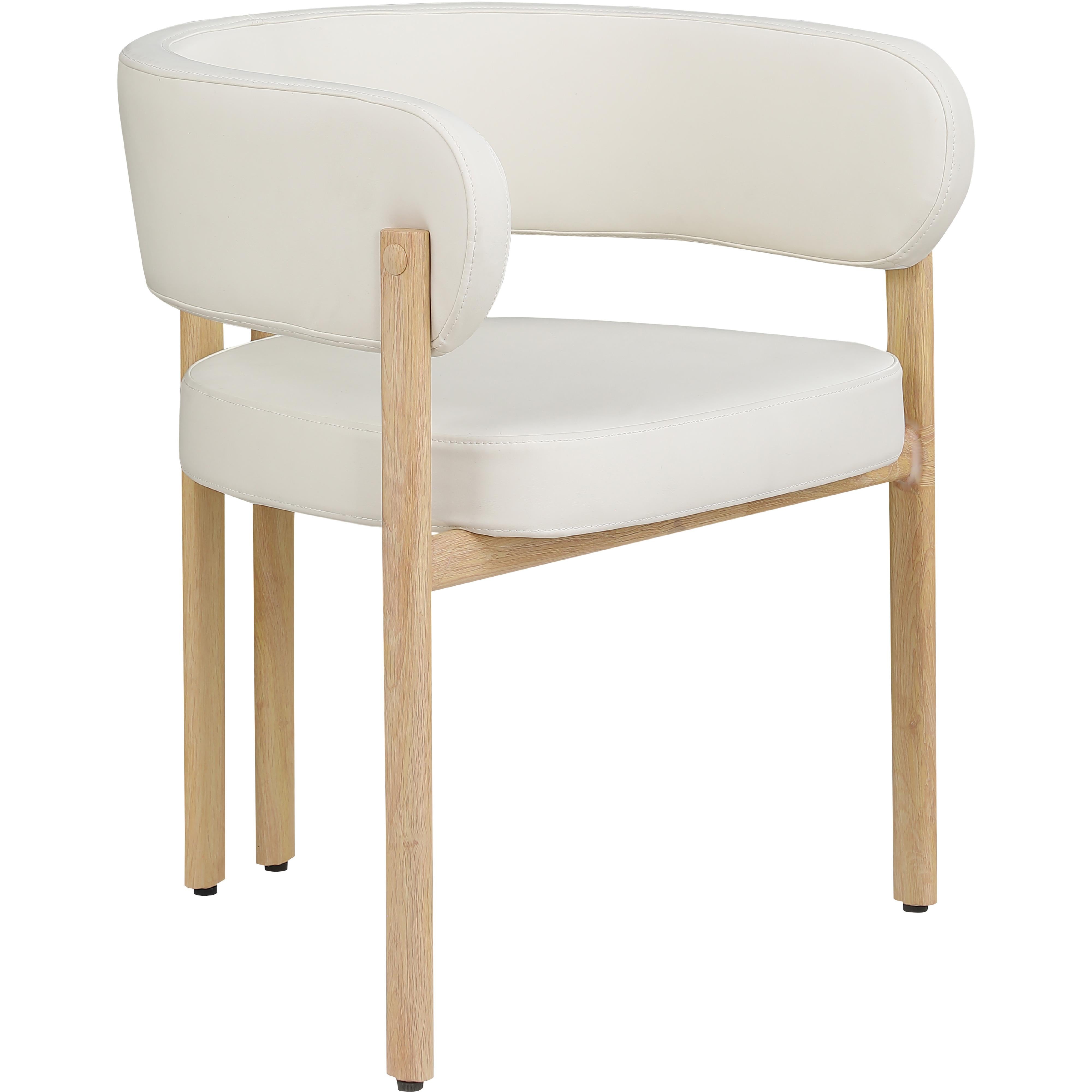 Meridian Gideon Cream Vegan Leather Dining Chair