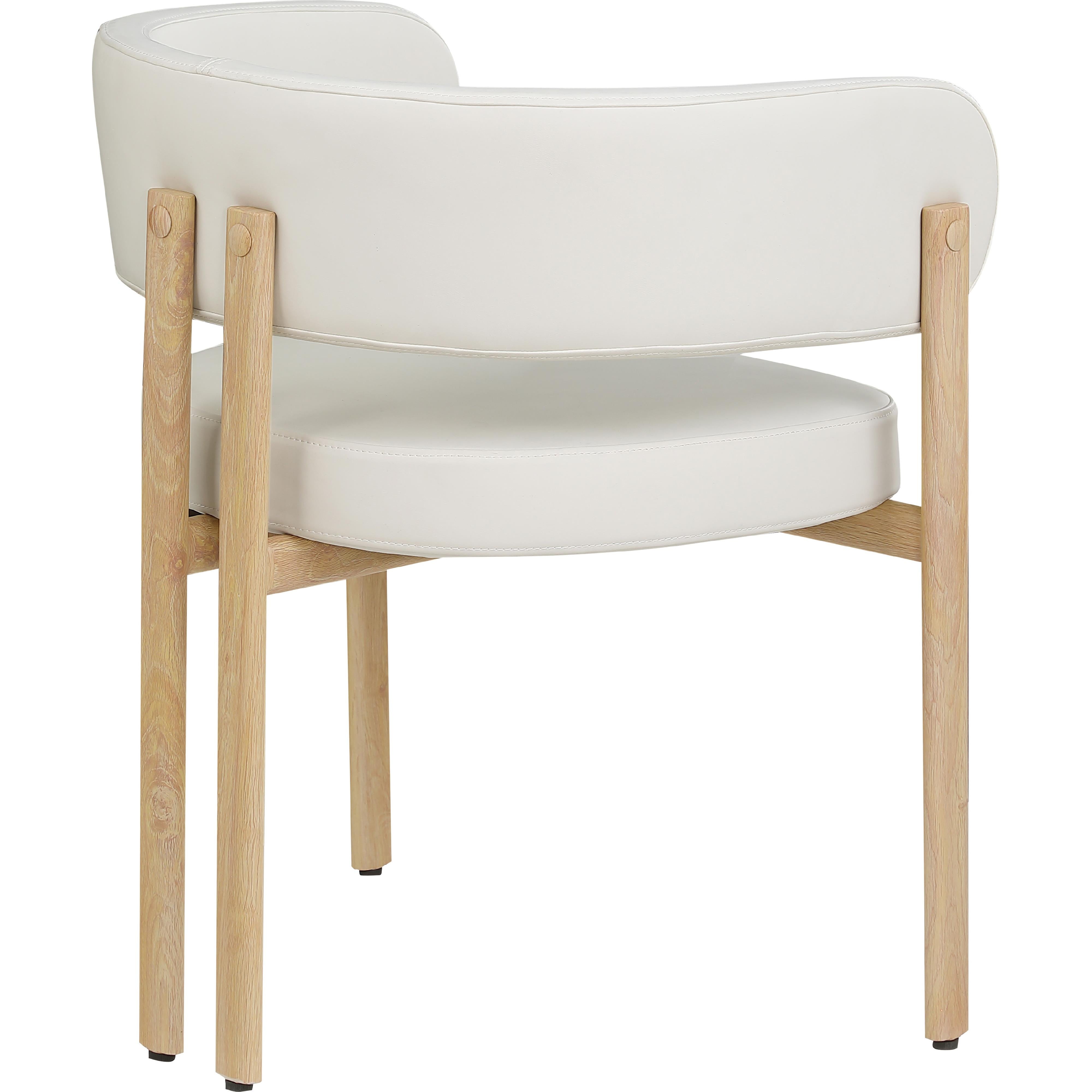 Meridian Gideon Cream Vegan Leather Dining Chair