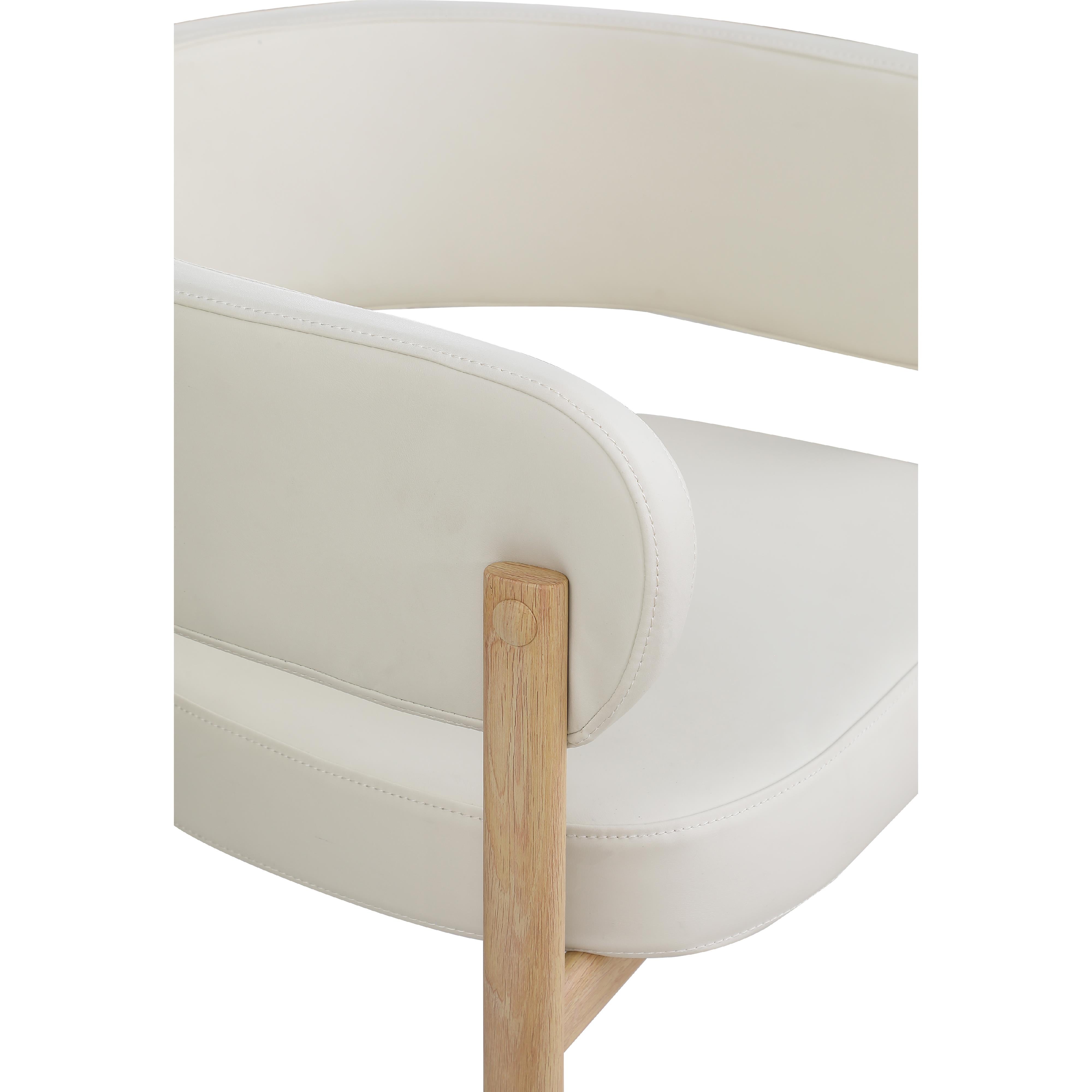 Meridian Gideon Cream Vegan Leather Dining Chair