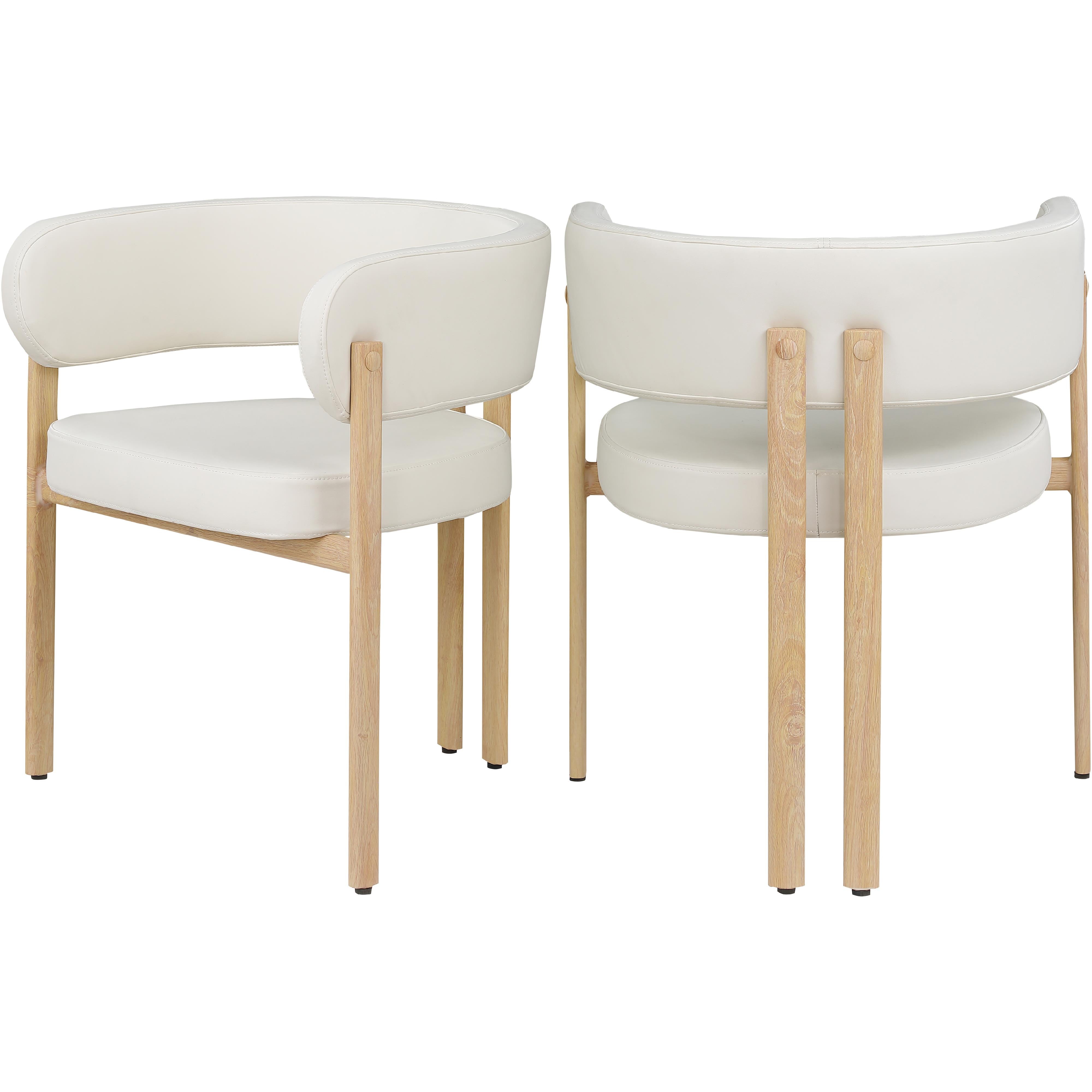 Meridian Gideon Cream Vegan Leather Dining Chair