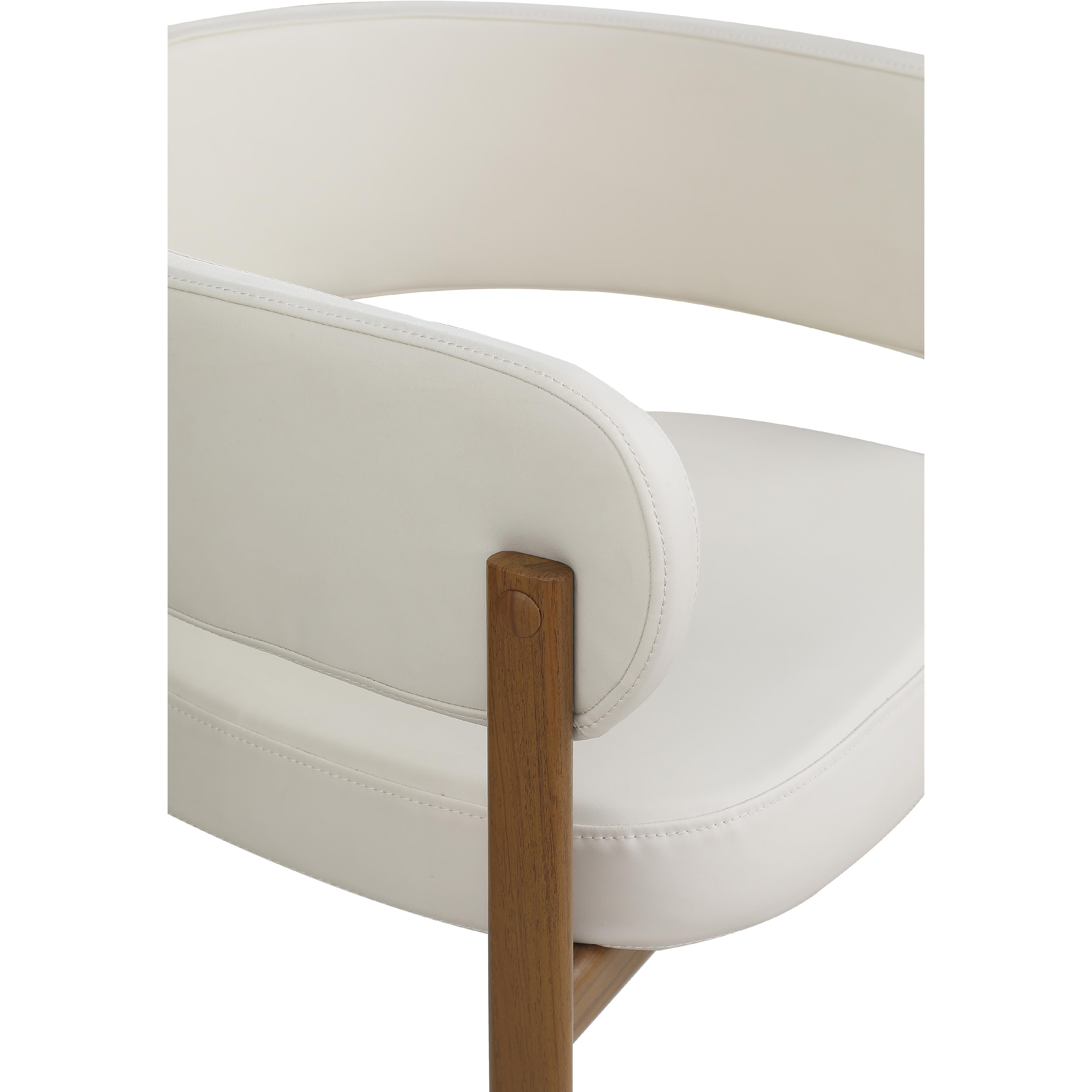 Meridian Gideon Cream Vegan Leather Dining Chair