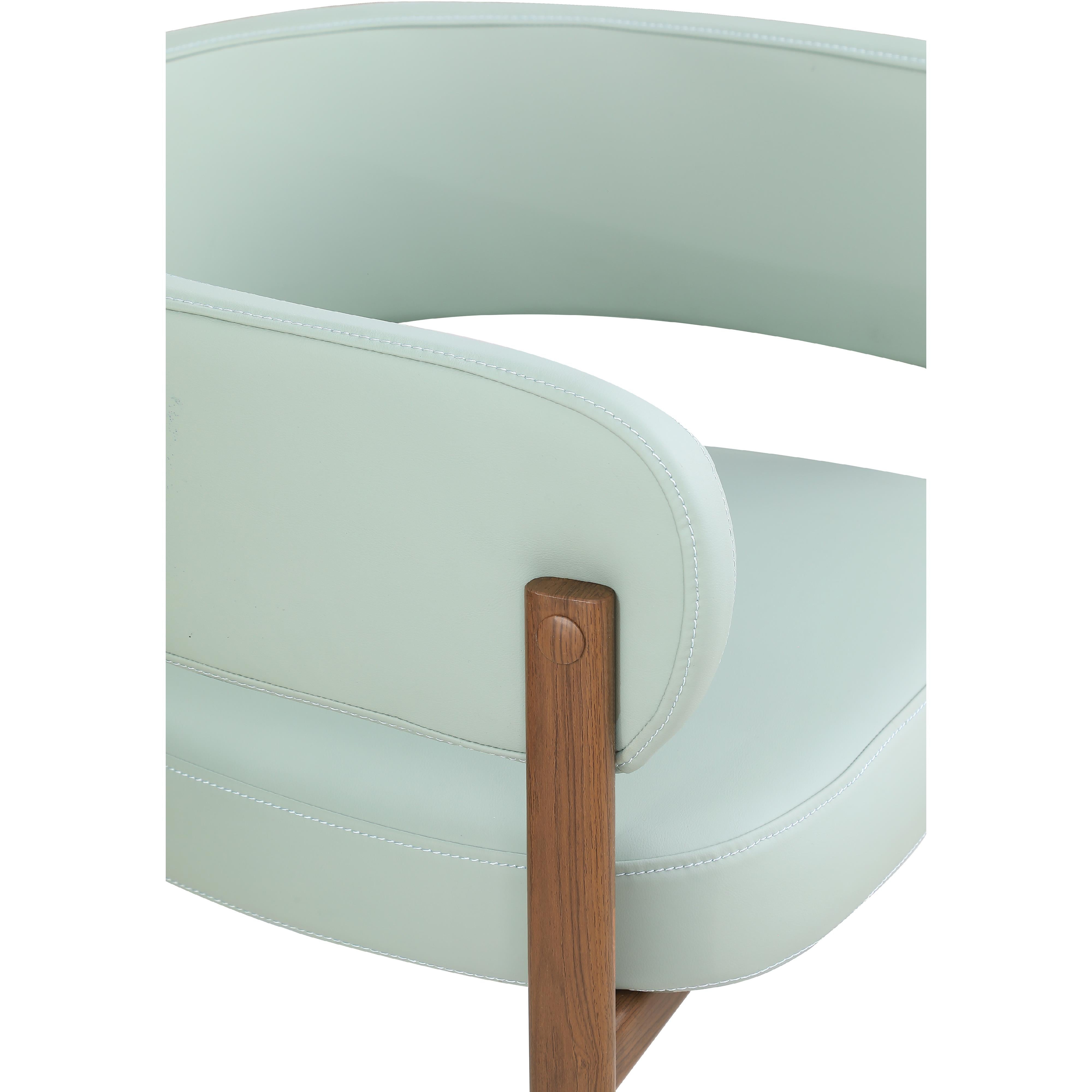 Meridian Gideon Mint Green Vegan Leather Dining Chair