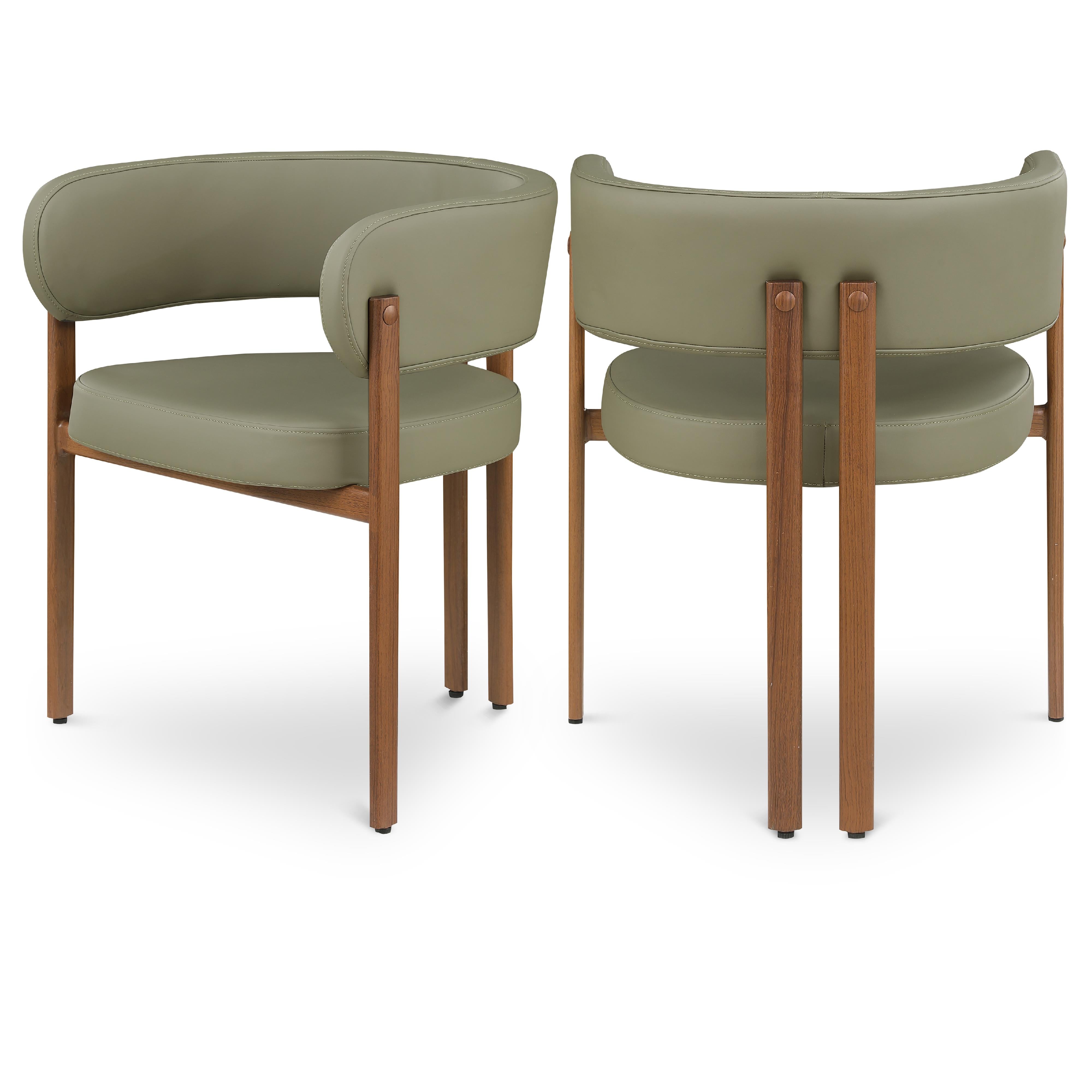 Meridian Gideon Olive Green Vegan Leather Dining Chair