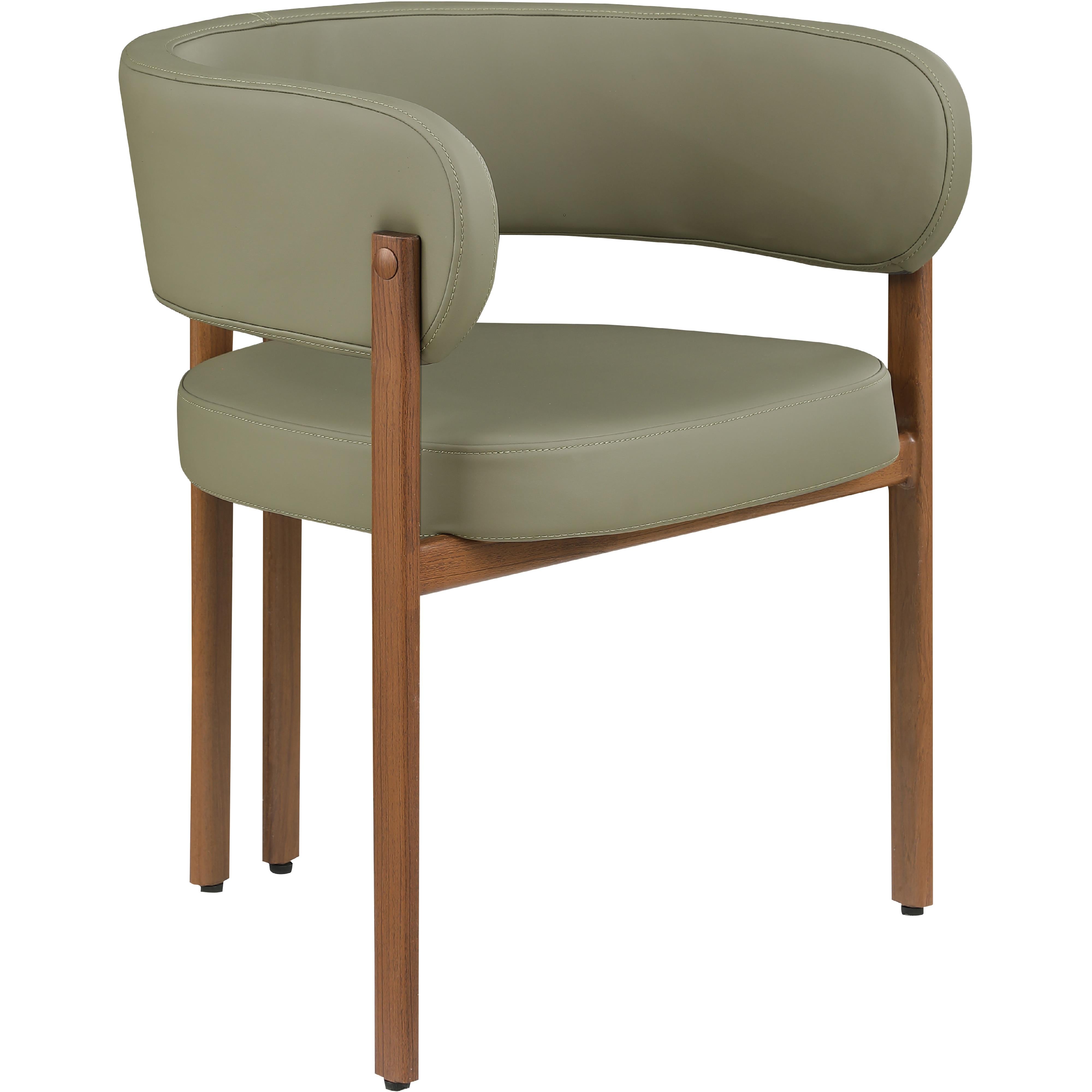 Meridian Gideon Olive Green Vegan Leather Dining Chair