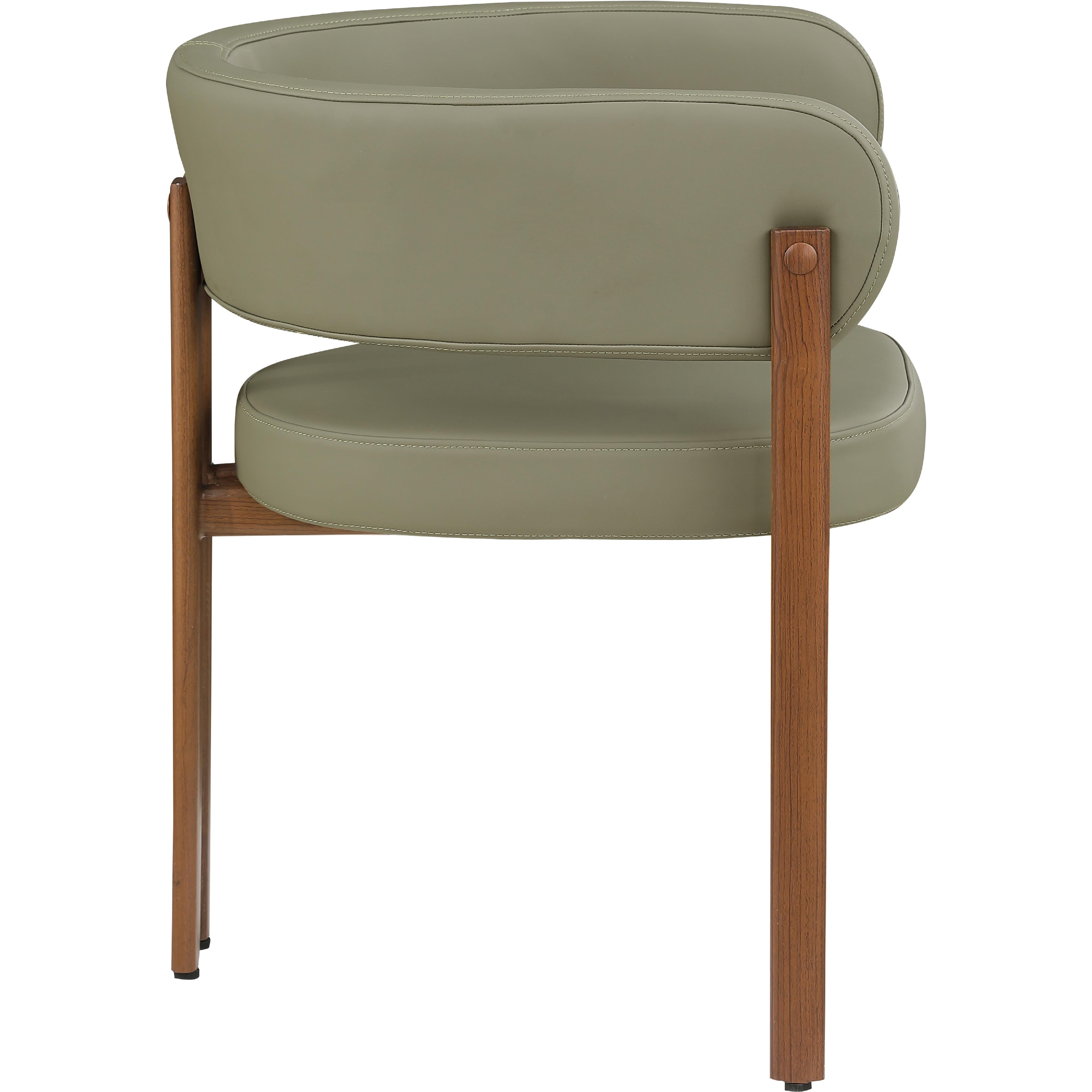 Meridian Gideon Olive Green Vegan Leather Dining Chair