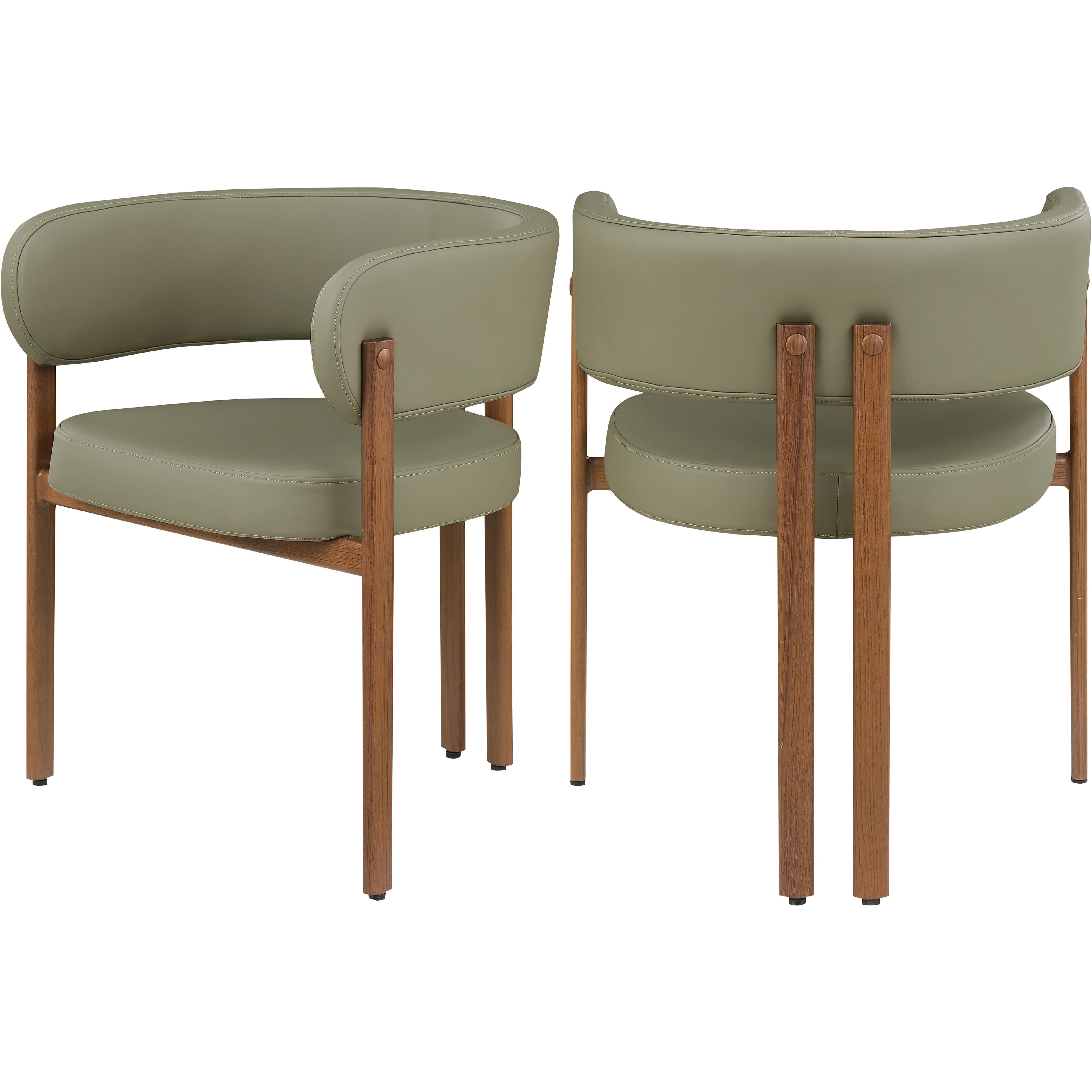 Meridian Gideon Olive Green Vegan Leather Dining Chair