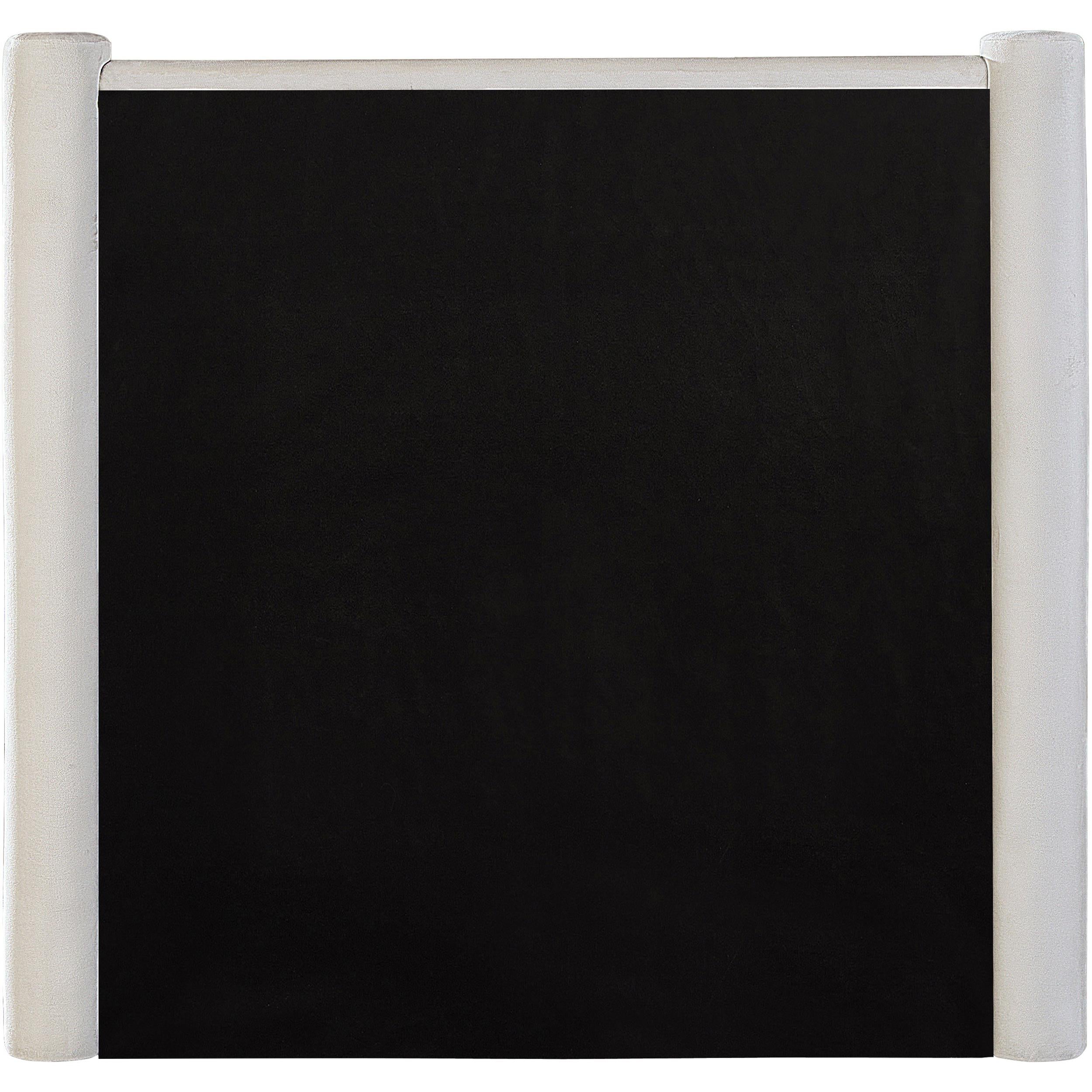 Meridian Elias Cream Velvet Twin Bed