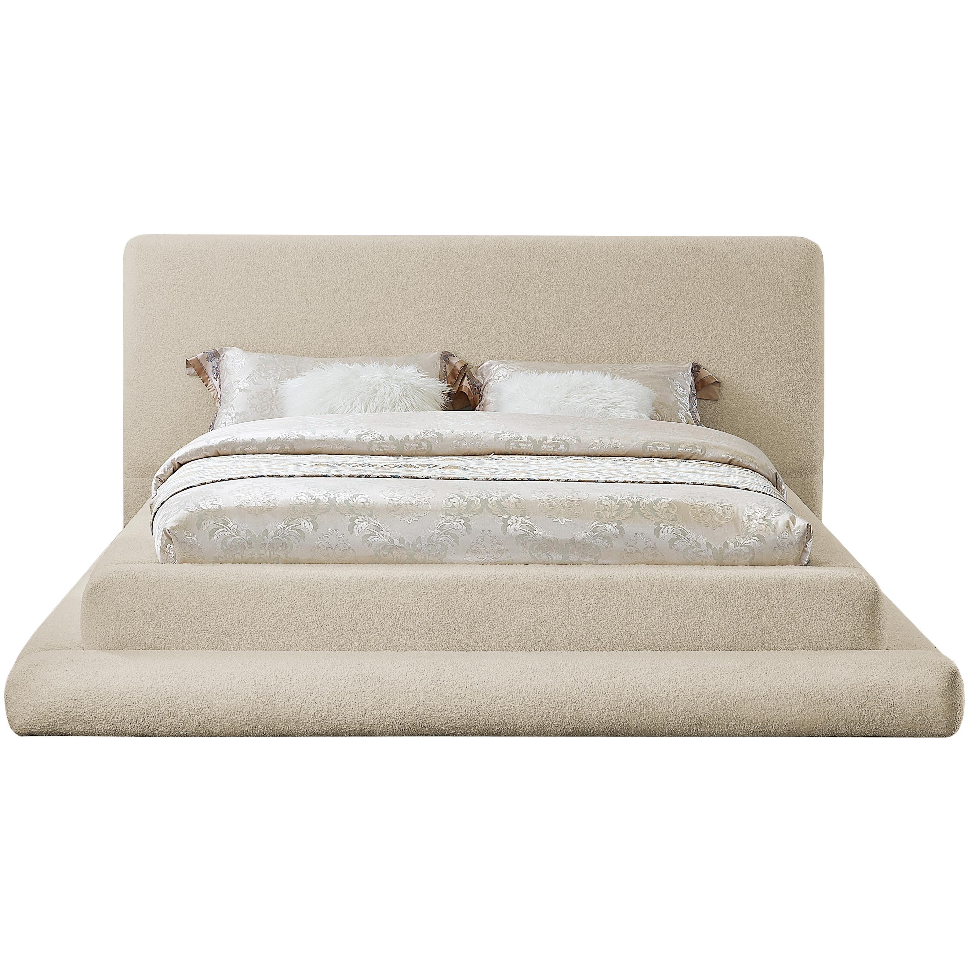 Meridian Dane Beige Teddy Fabric Full Bed (3 Boxes)