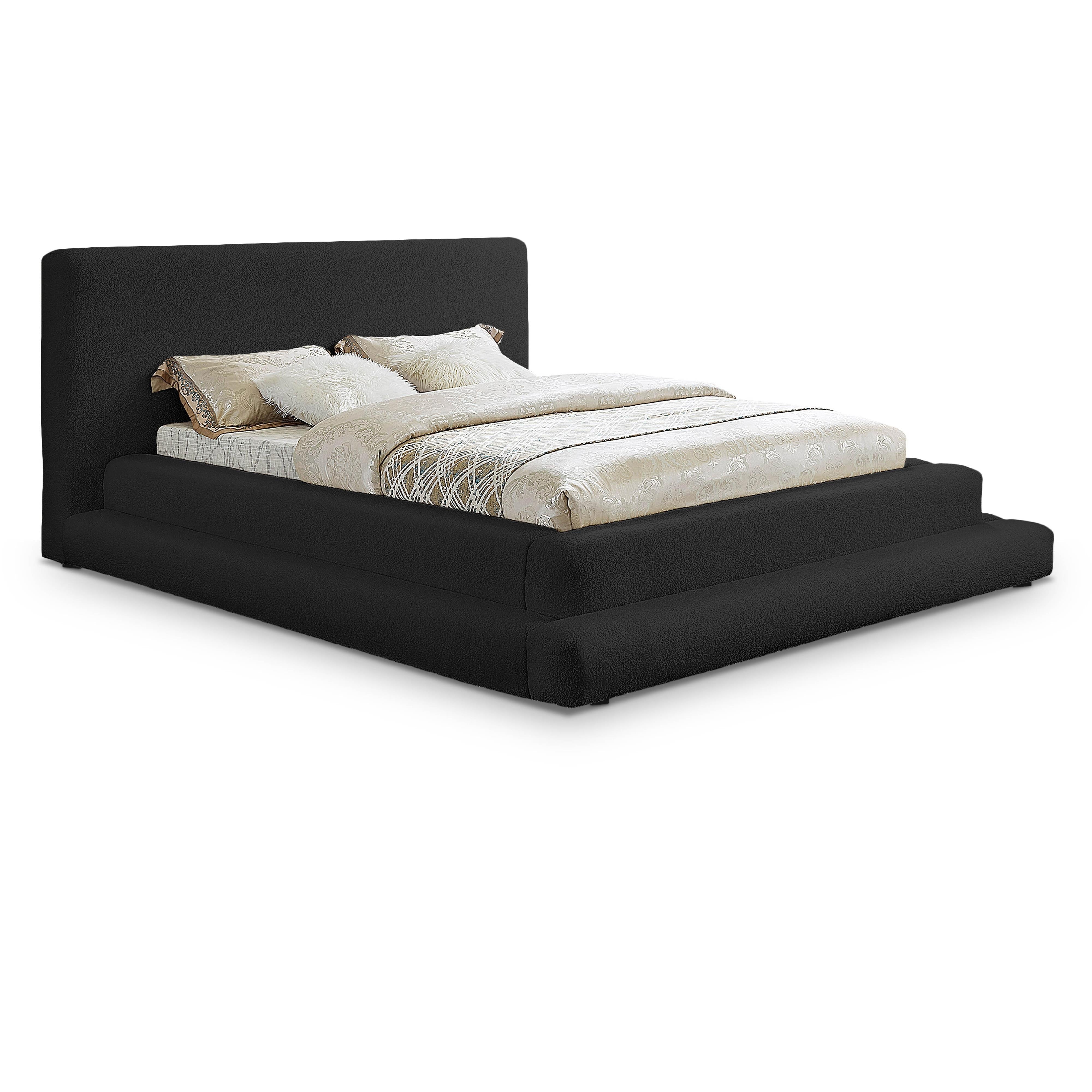 Meridian Dane Black Teddy Fabric Full Bed (3 Boxes)