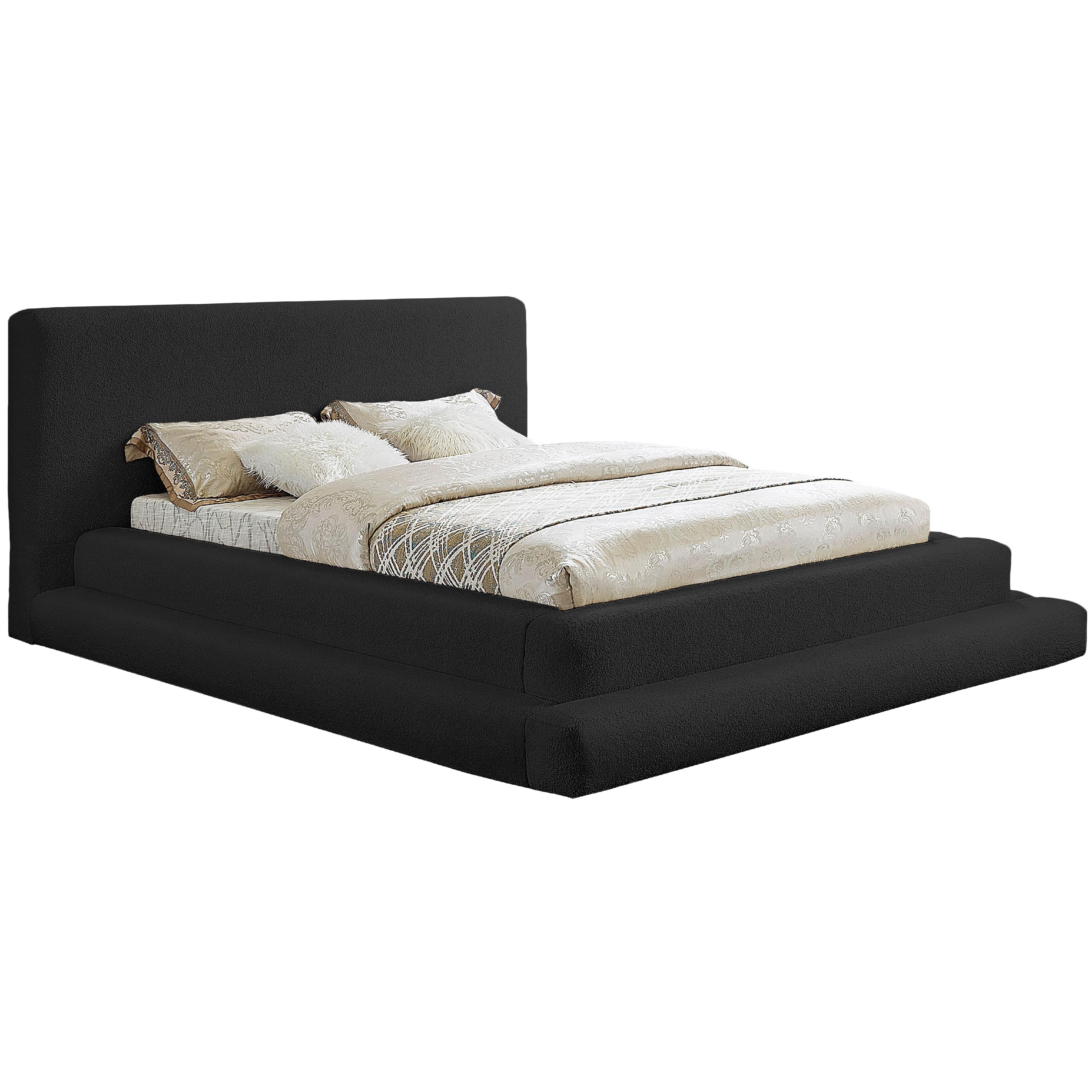 Meridian Dane Black Teddy Fabric King Bed (3 Boxes)