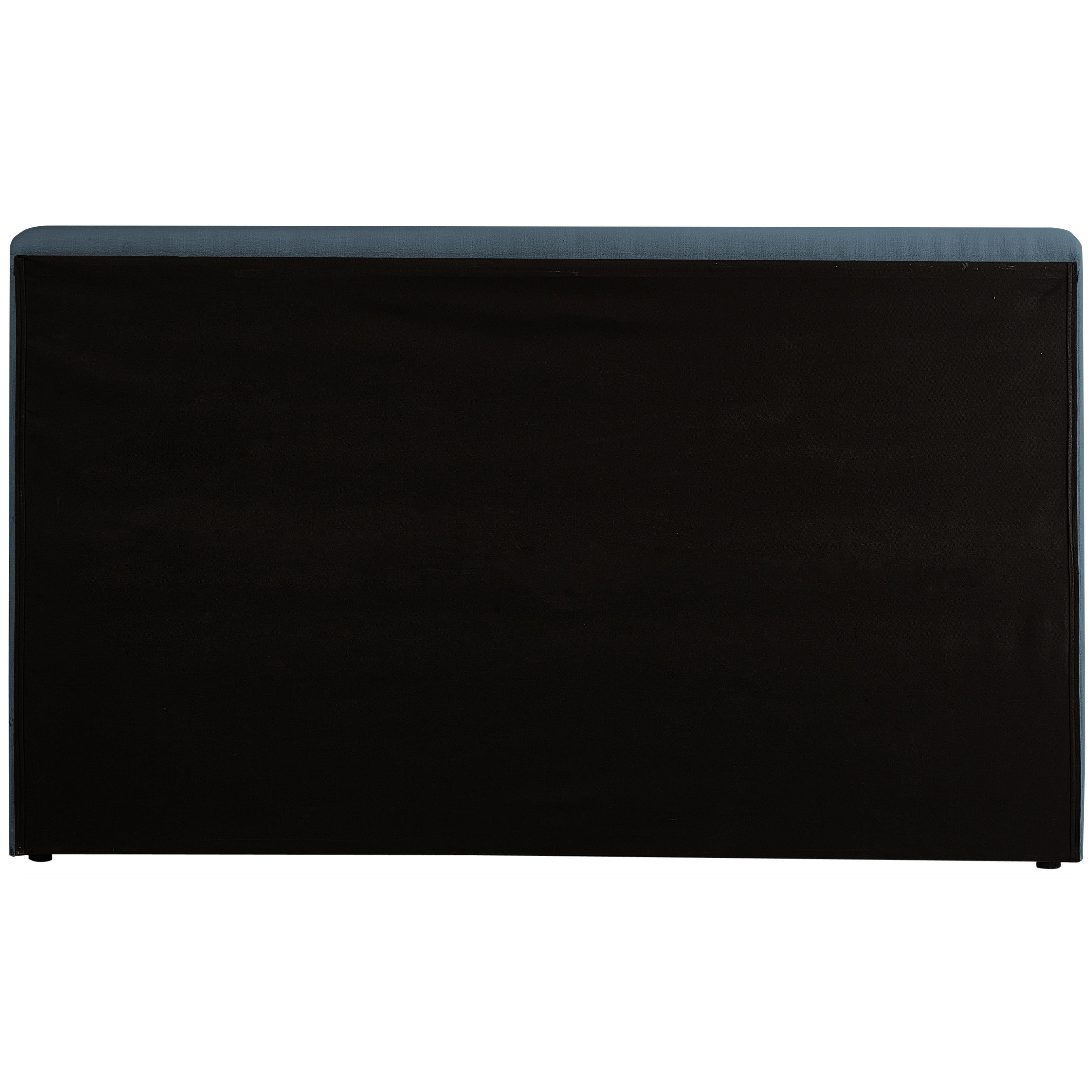 Meridian Devin Navy Linen Textured Fabric Queen Bed