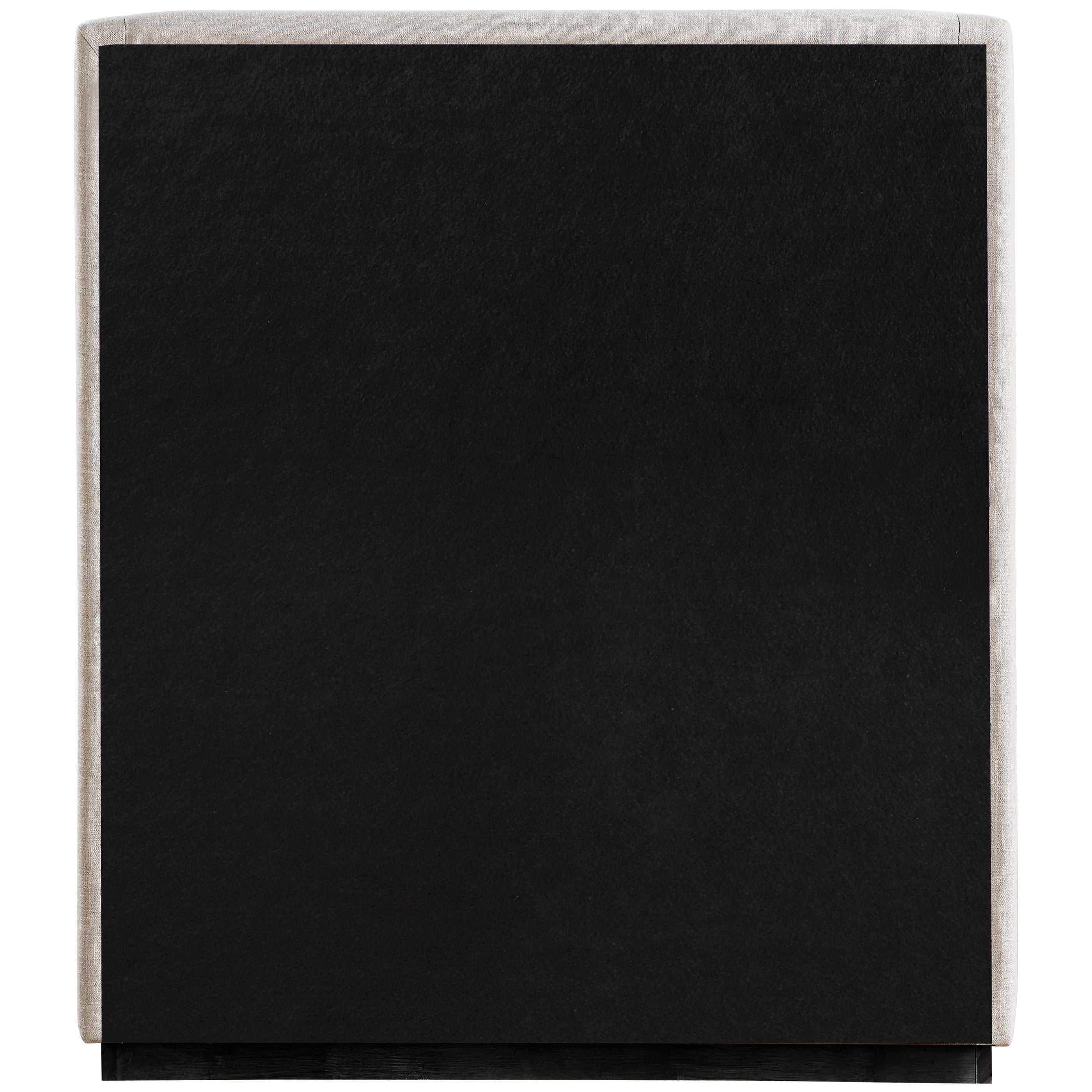 Meridian Flynn Beige Linen Textured Fabric Twin Bed