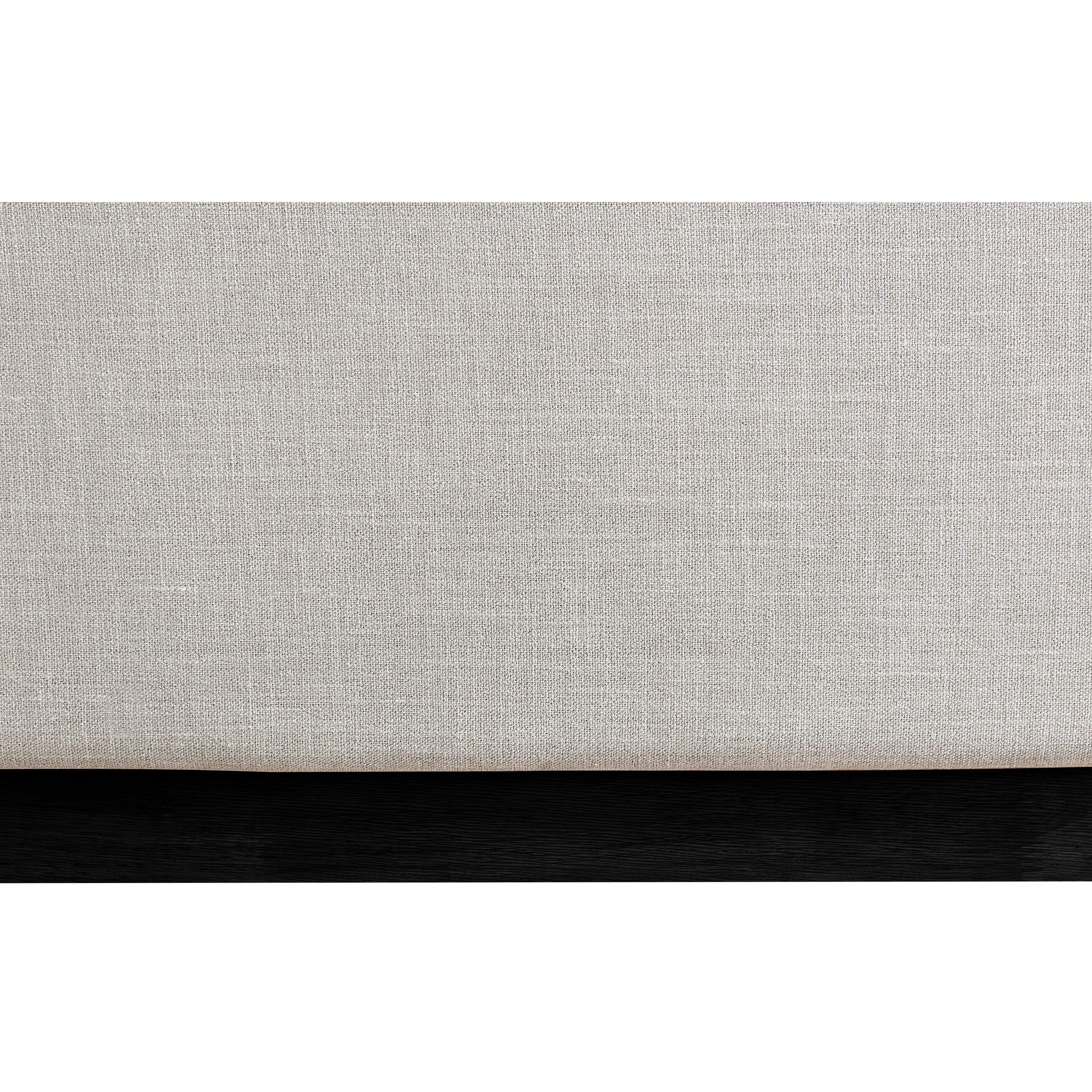 Meridian Flynn Beige Linen Textured Fabric Twin Bed