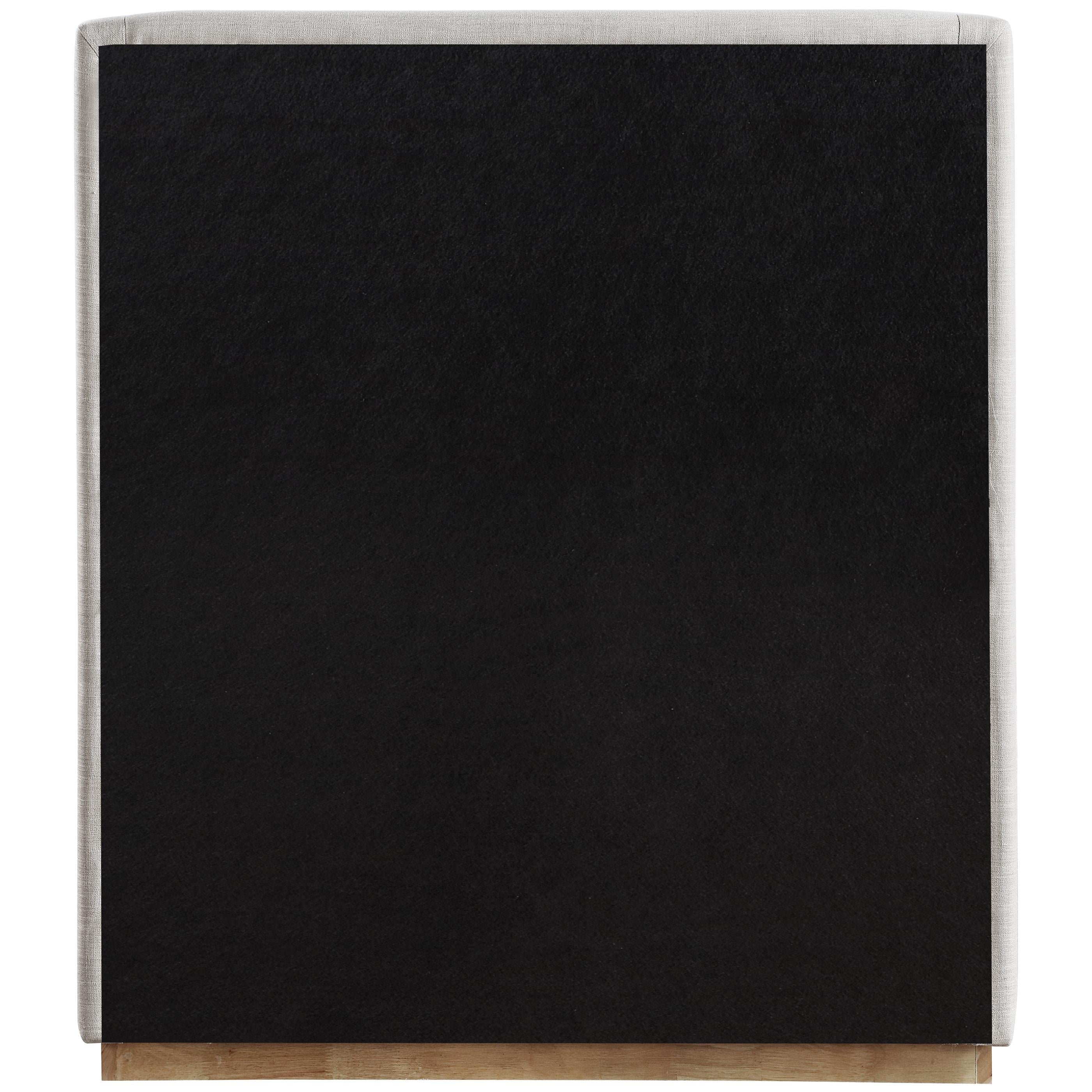 Meridian Flynn Cream Linen Textured Fabric Twin Bed