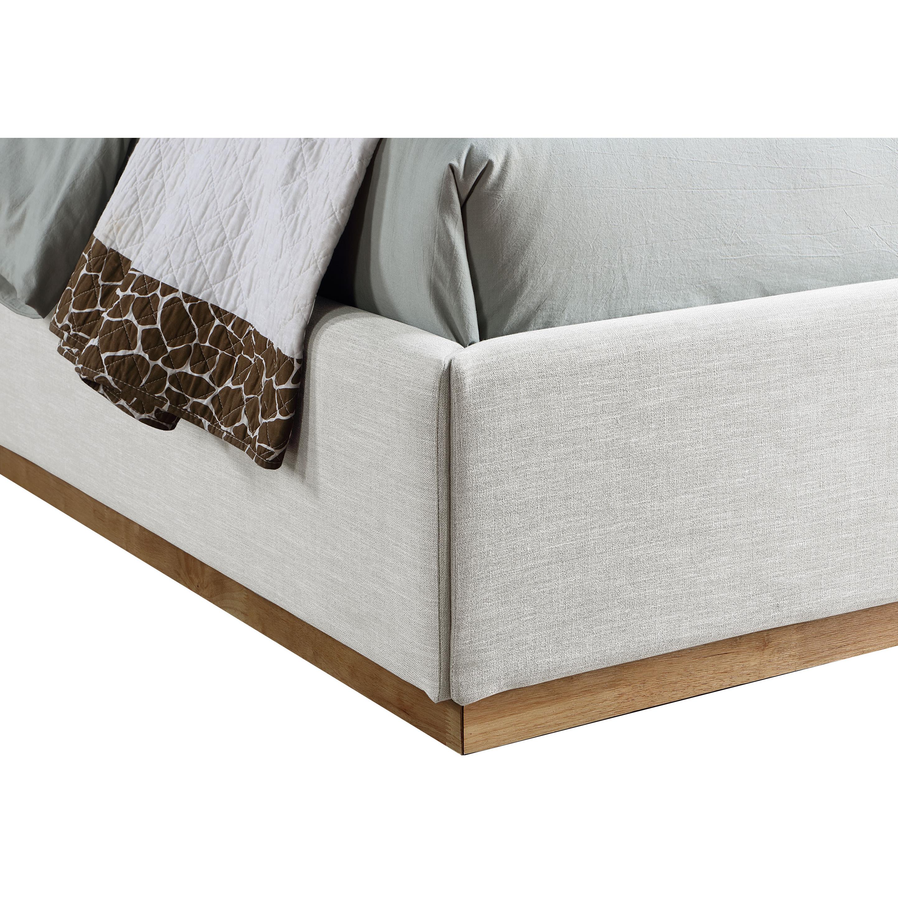 Meridian Flynn Cream Linen Textured Fabric Twin Bed