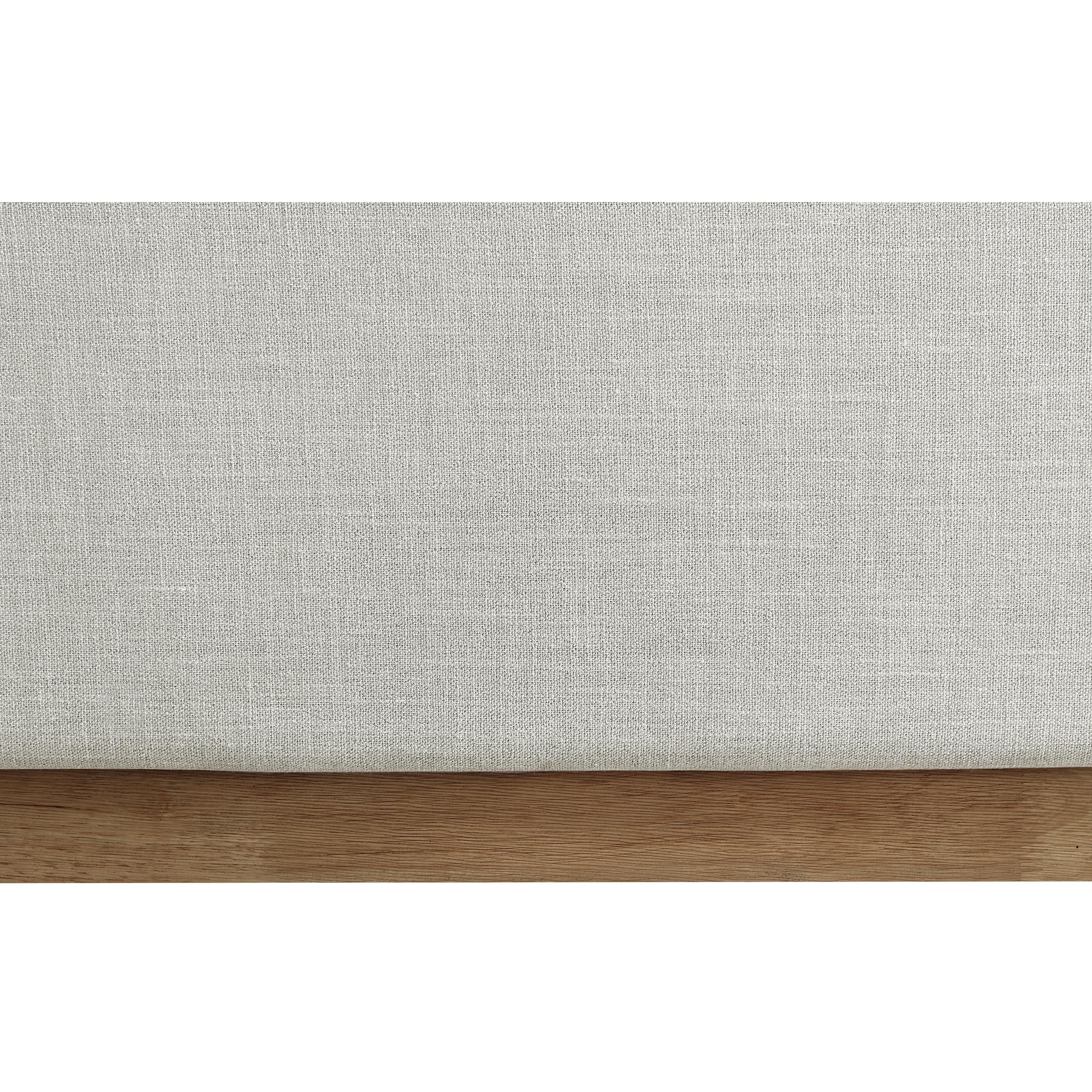Meridian Flynn Cream Linen Textured Fabric Twin Bed