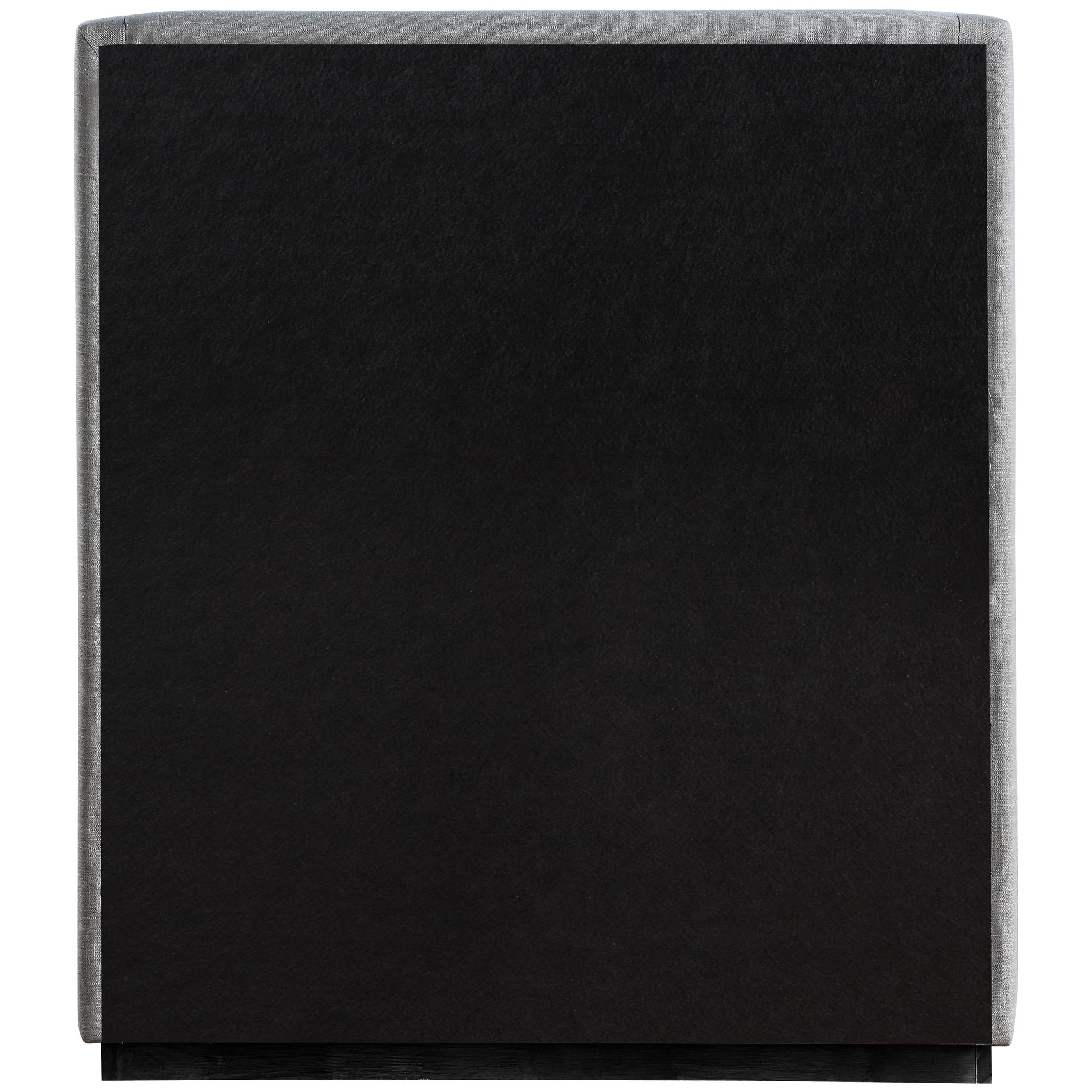 Meridian Flynn Grey Linen Textured Fabric Twin Bed