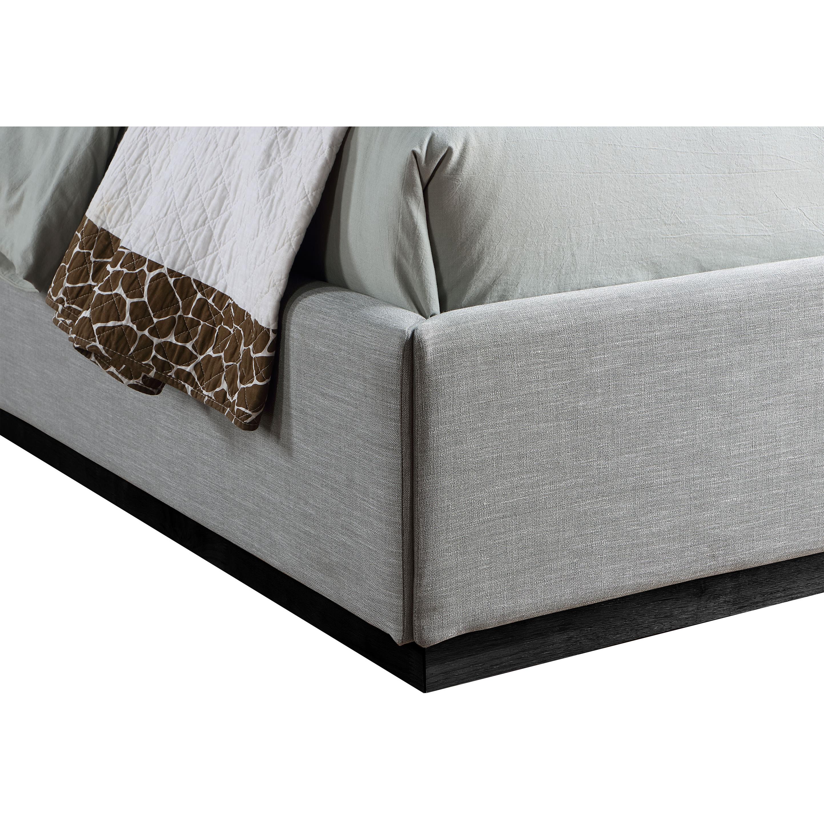 Meridian Flynn Grey Linen Textured Fabric Twin Bed