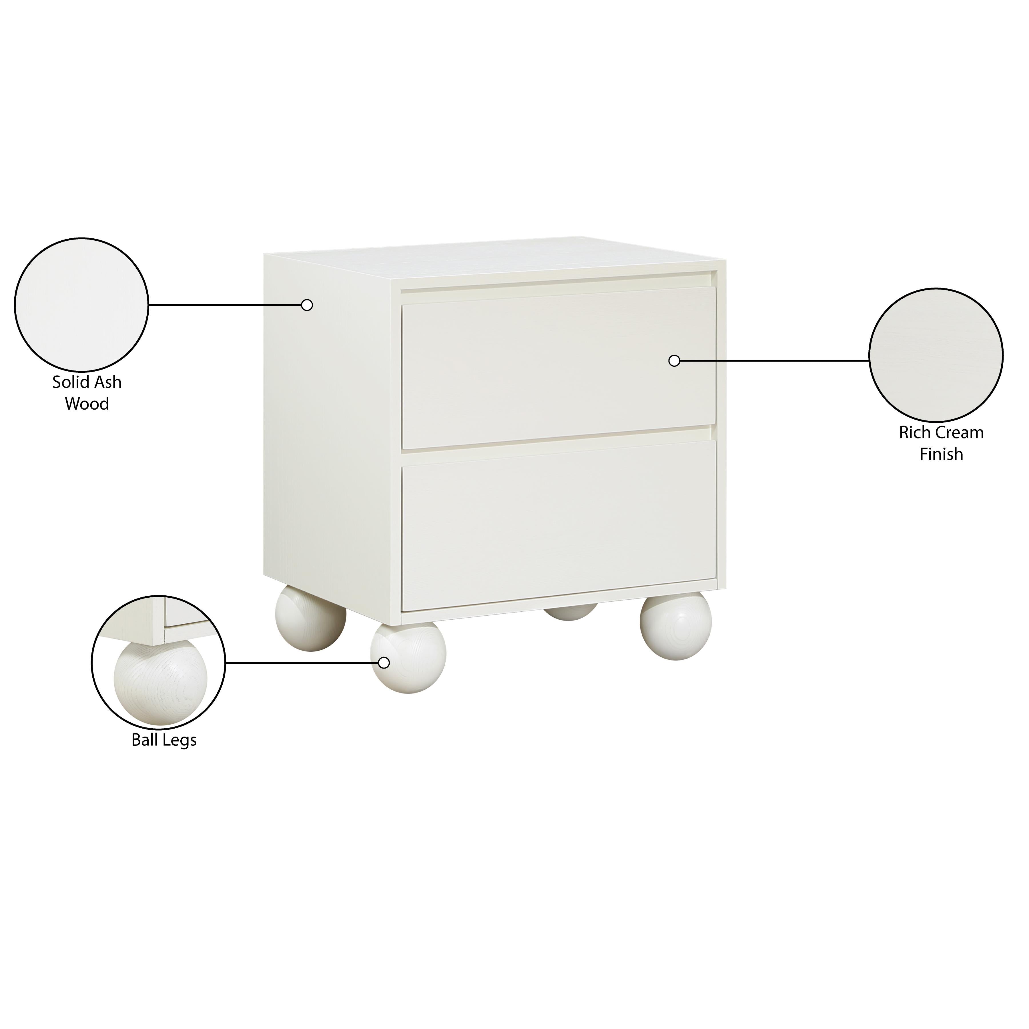 Meridian Kent Cream Night Stand