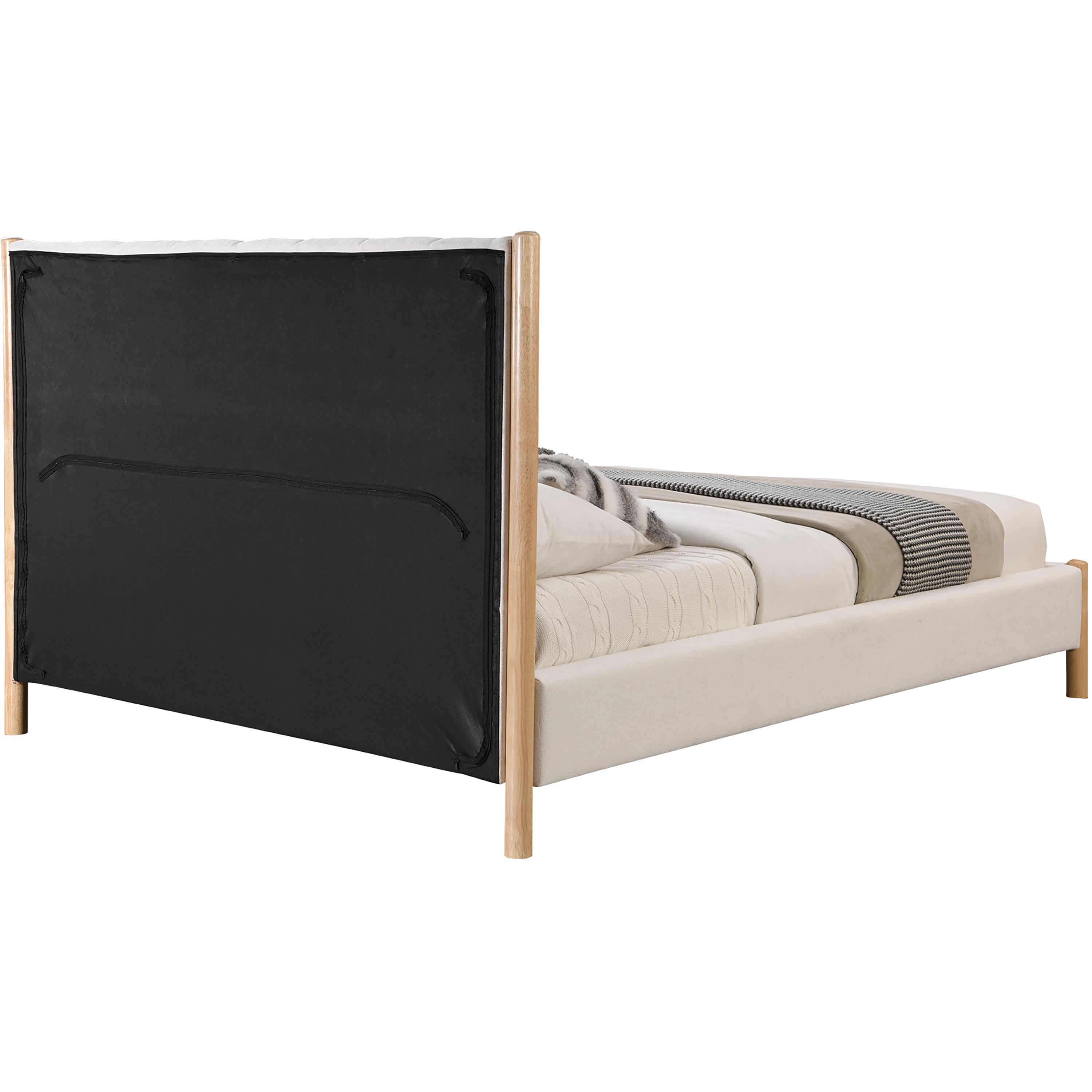 Meridian Kona Cream Polyester Fabric Queen Bed