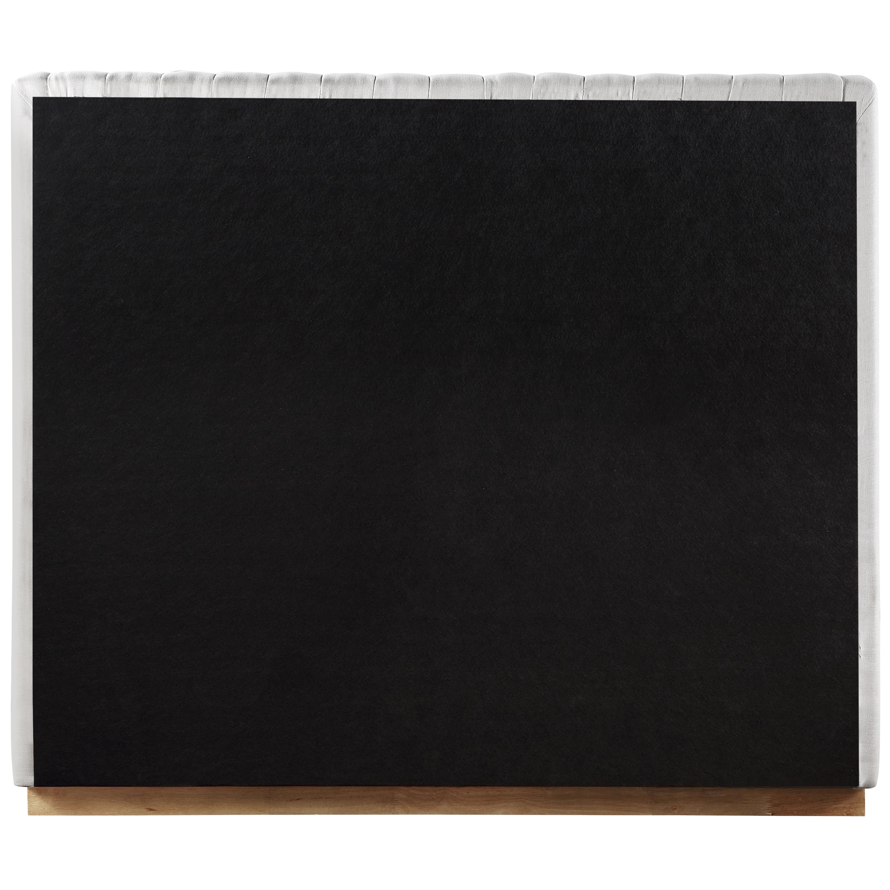 Meridian Logan Cream Linen Textured Fabric Queen Bed