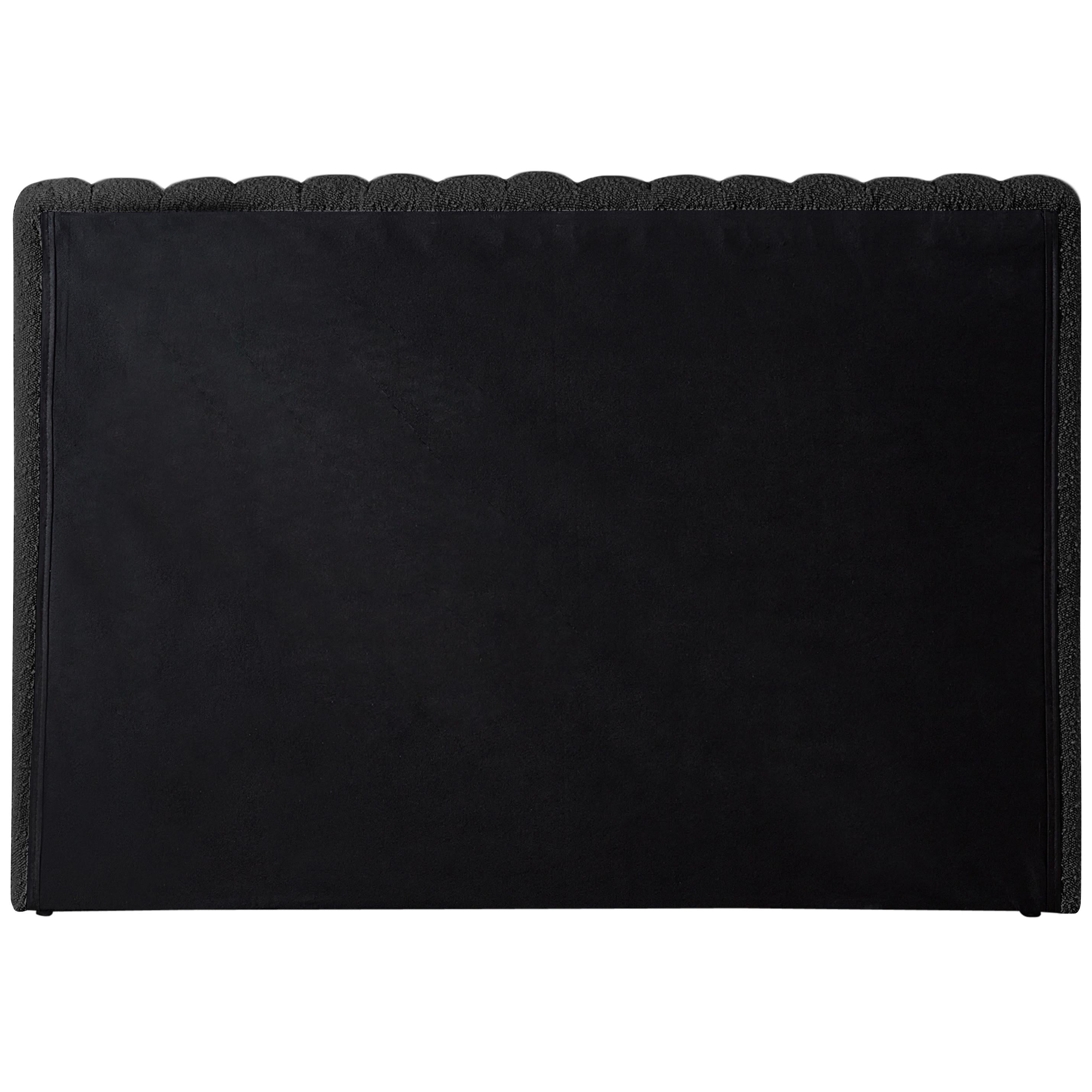 Meridian Nash Black Boucle Fabric Twin Bed