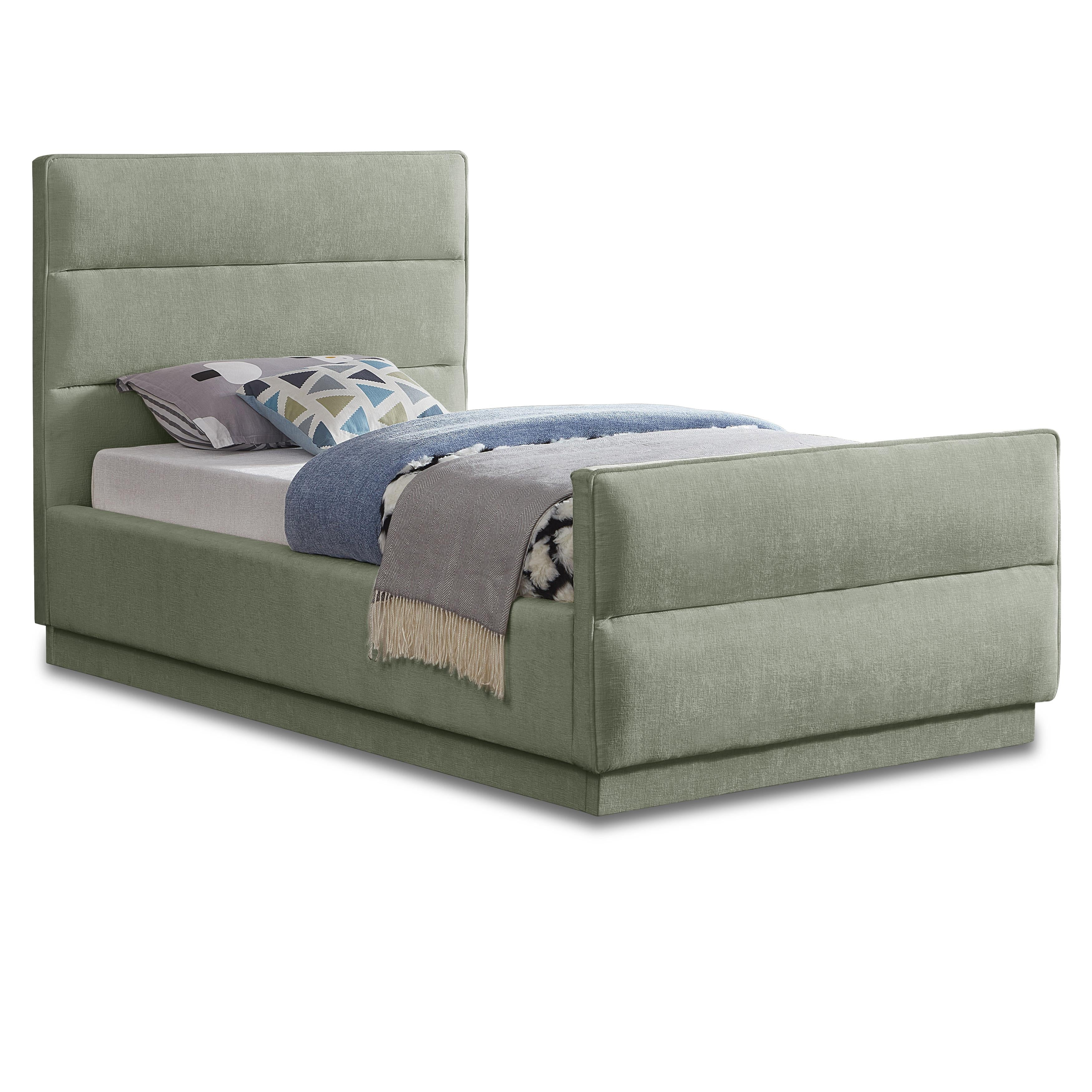 Meridian Paxton Mint Chenille Fabric Twin Bed (3 Boxes)