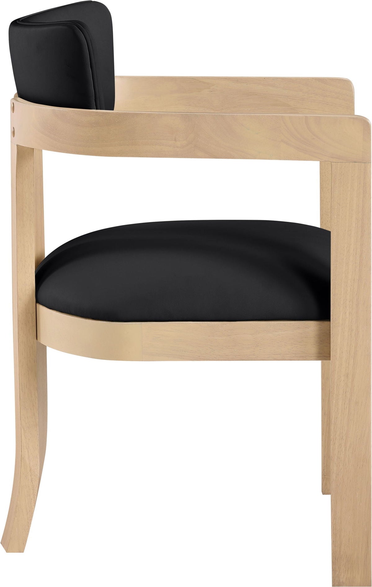 Lavrin Vegan Leather Dining Arm Chair (Set of 2) with Natural Base