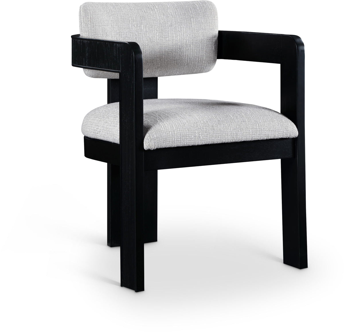Sacha - Linen Dining Chair (Set of 2) with Black Base