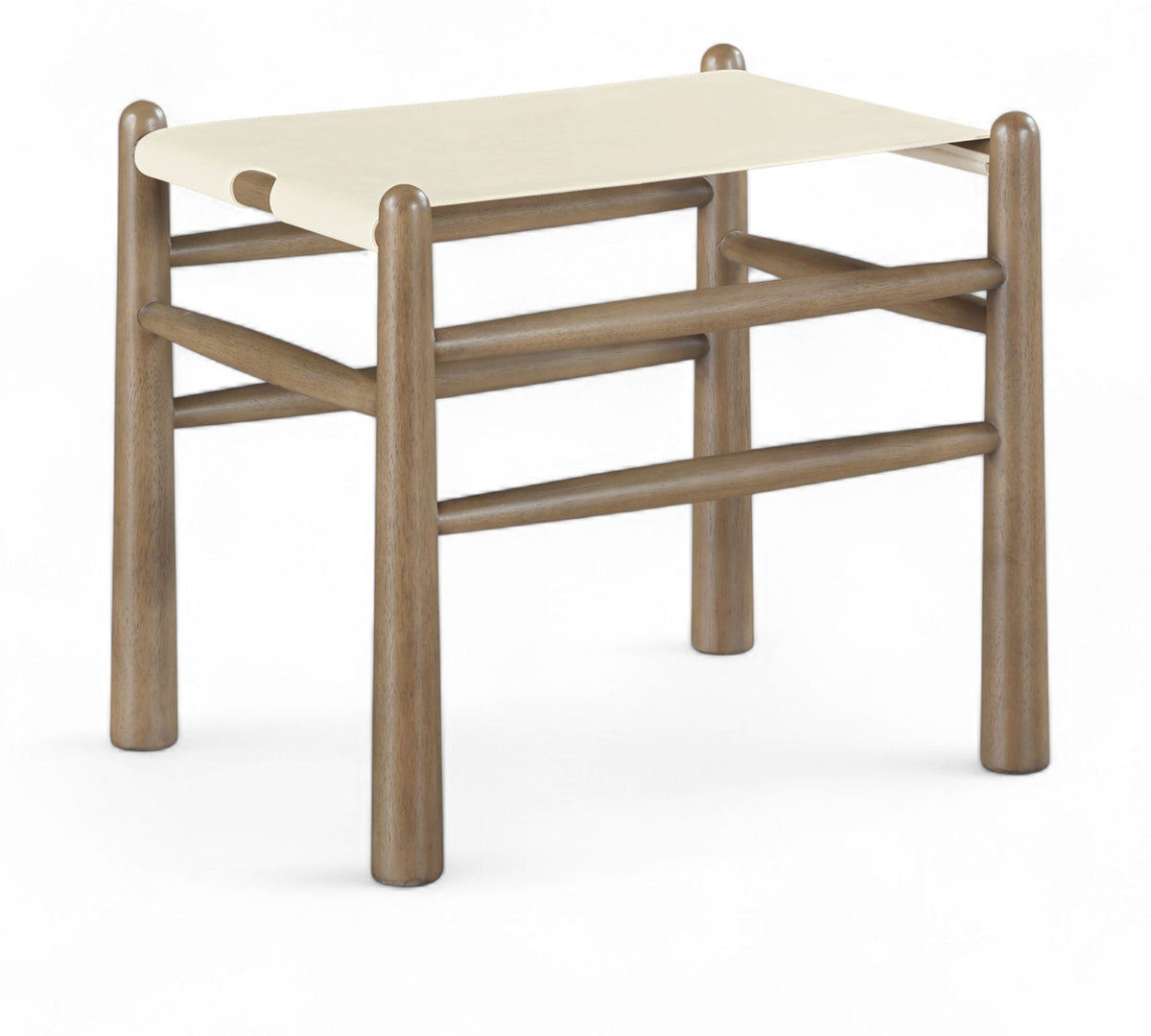 Santos - Faux Leather Upholstered Bench with Walnut Frame