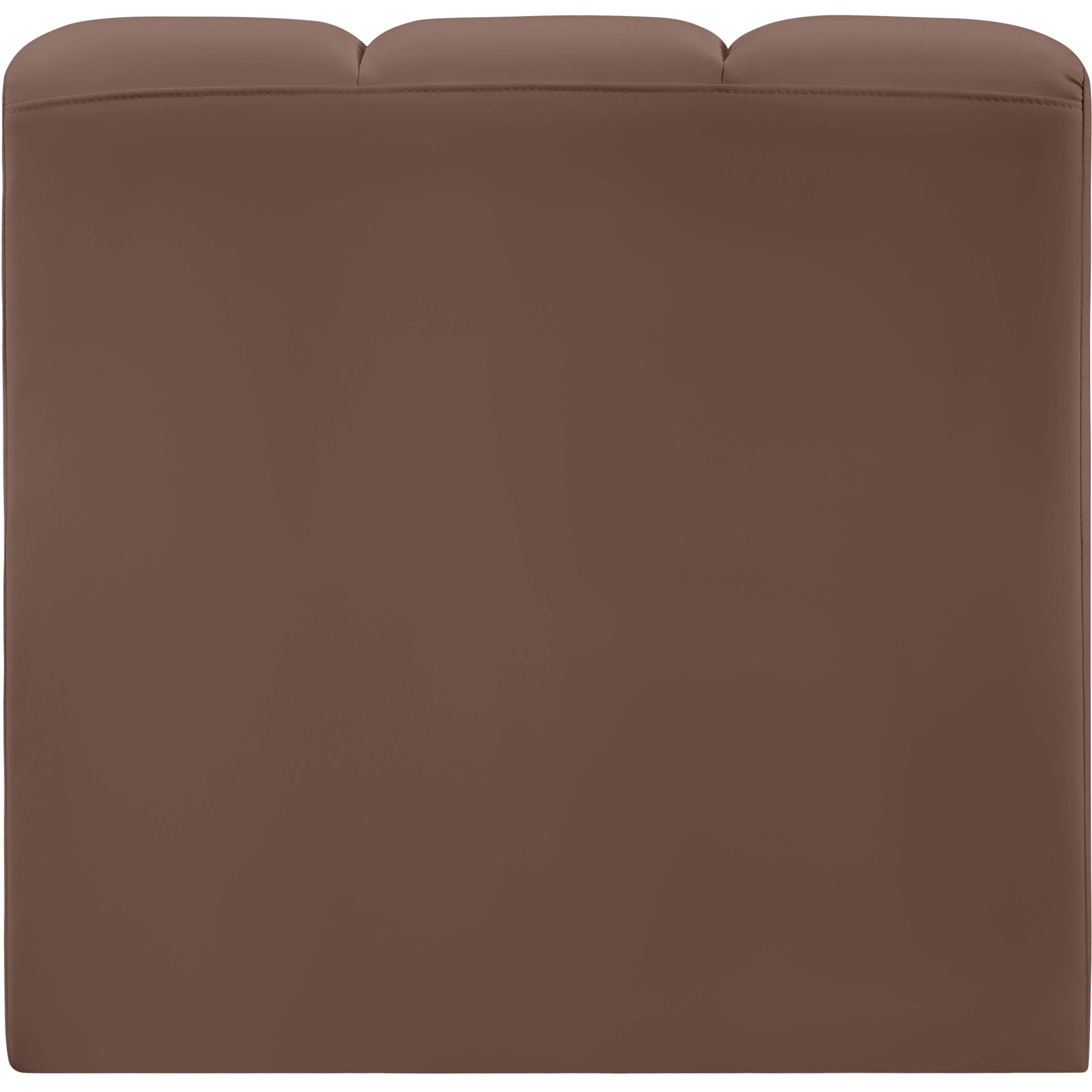 Meridian Arc Brown Vegan Leather Straight Chair