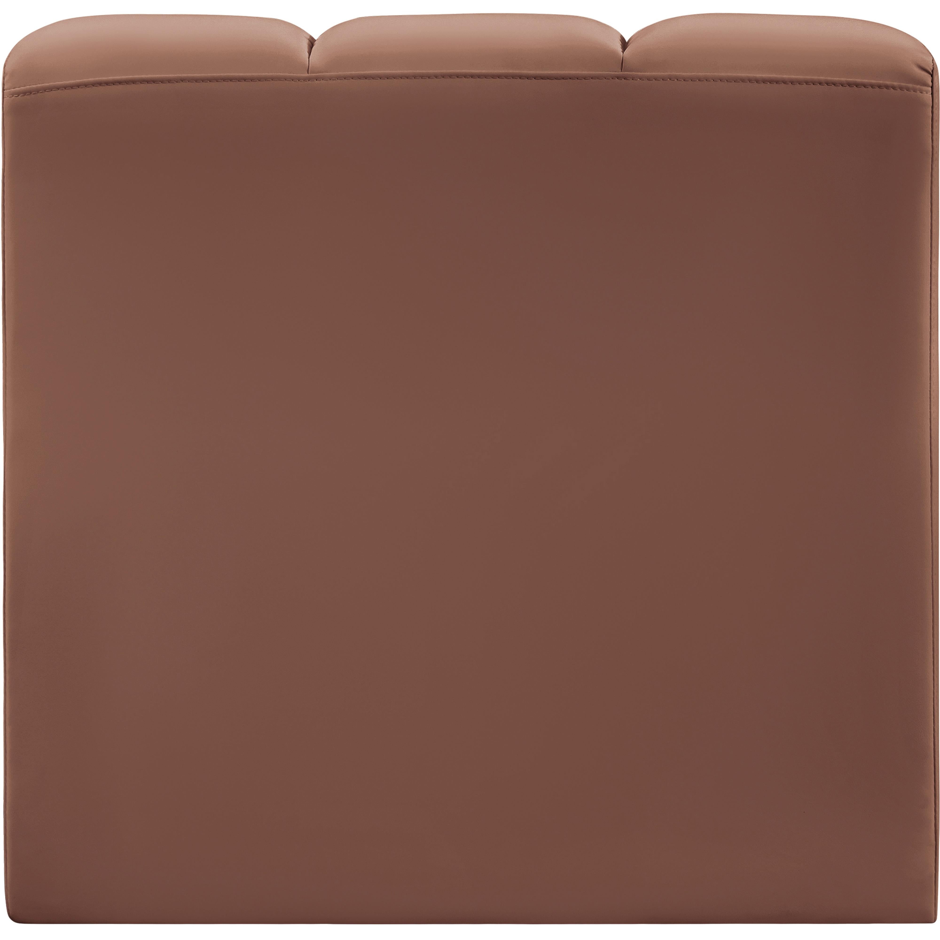 Meridian Arc Cognac Vegan Leather Straight Chair