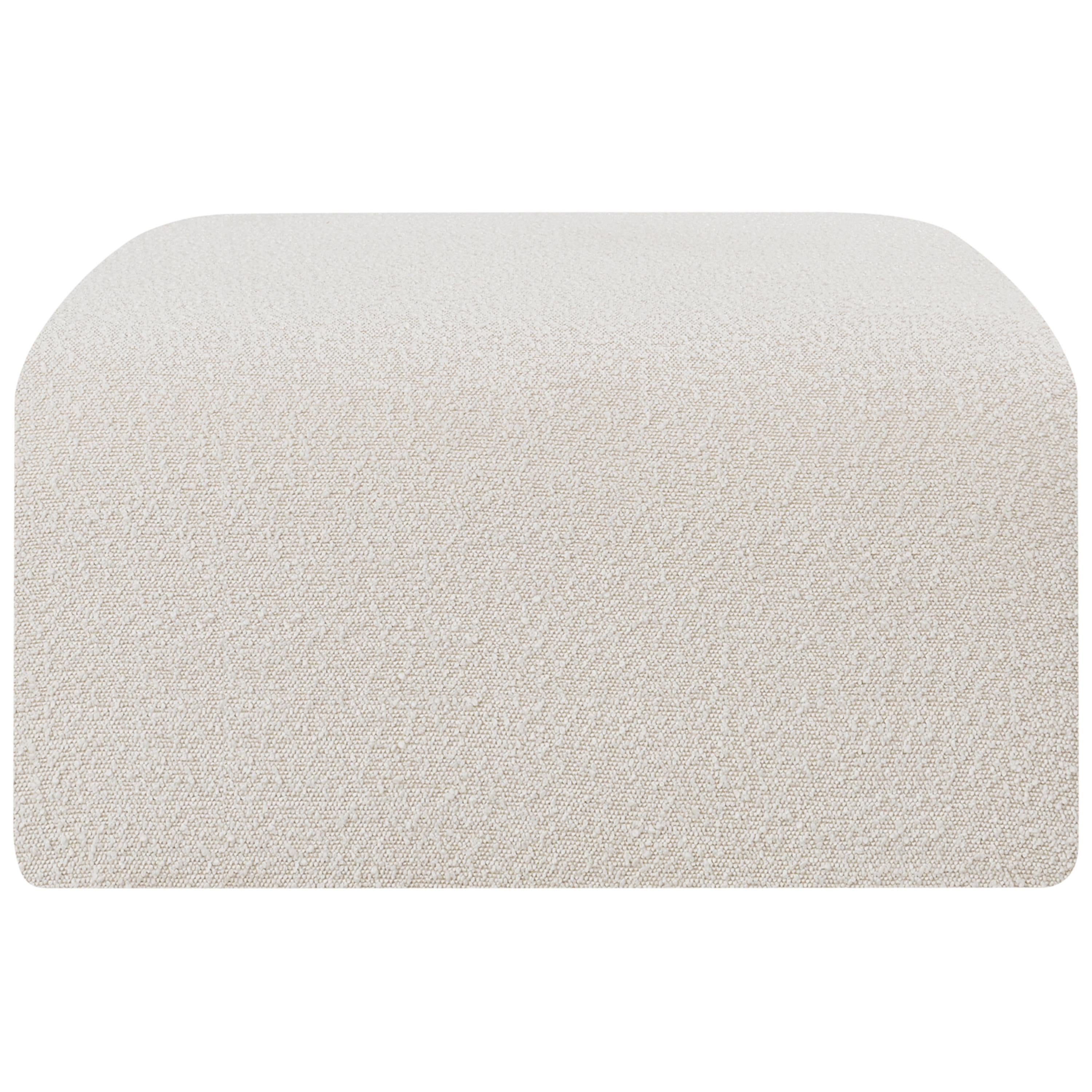 Meridian Arc Cream Boucle Fabric Ottoman
