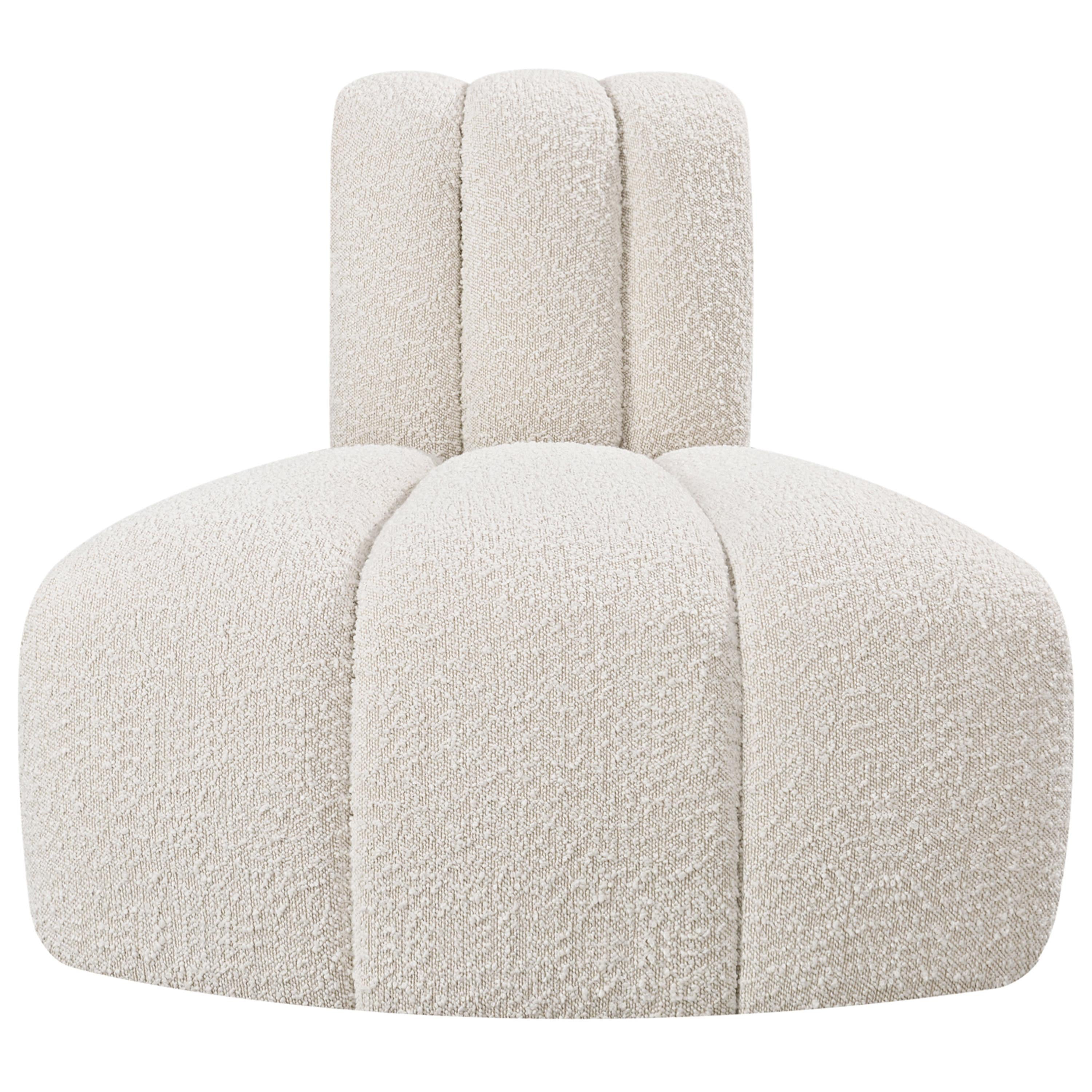 Meridian Arc Cream Boucle Fabric Reverse Corner