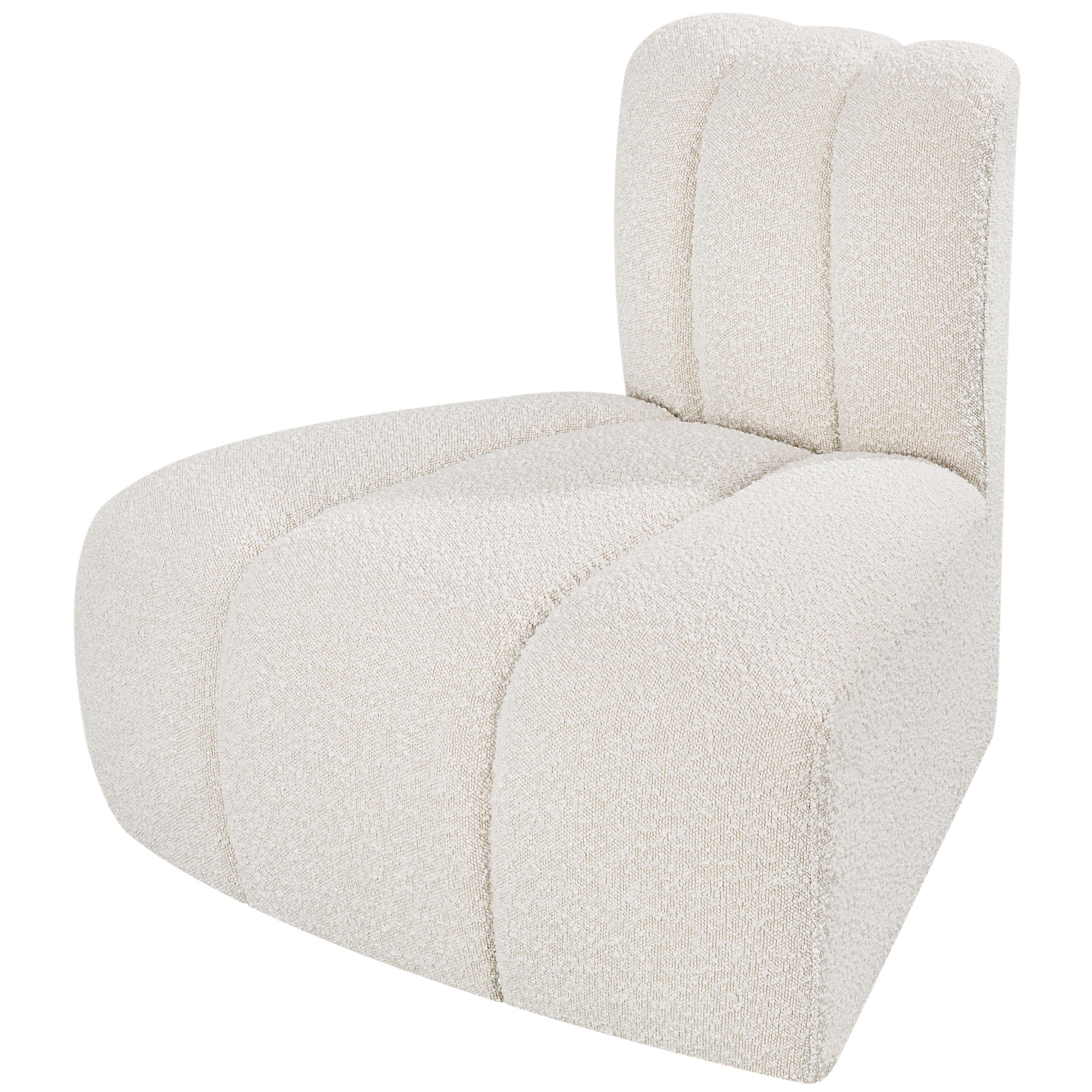 Meridian Arc Cream Boucle Fabric Reverse Corner