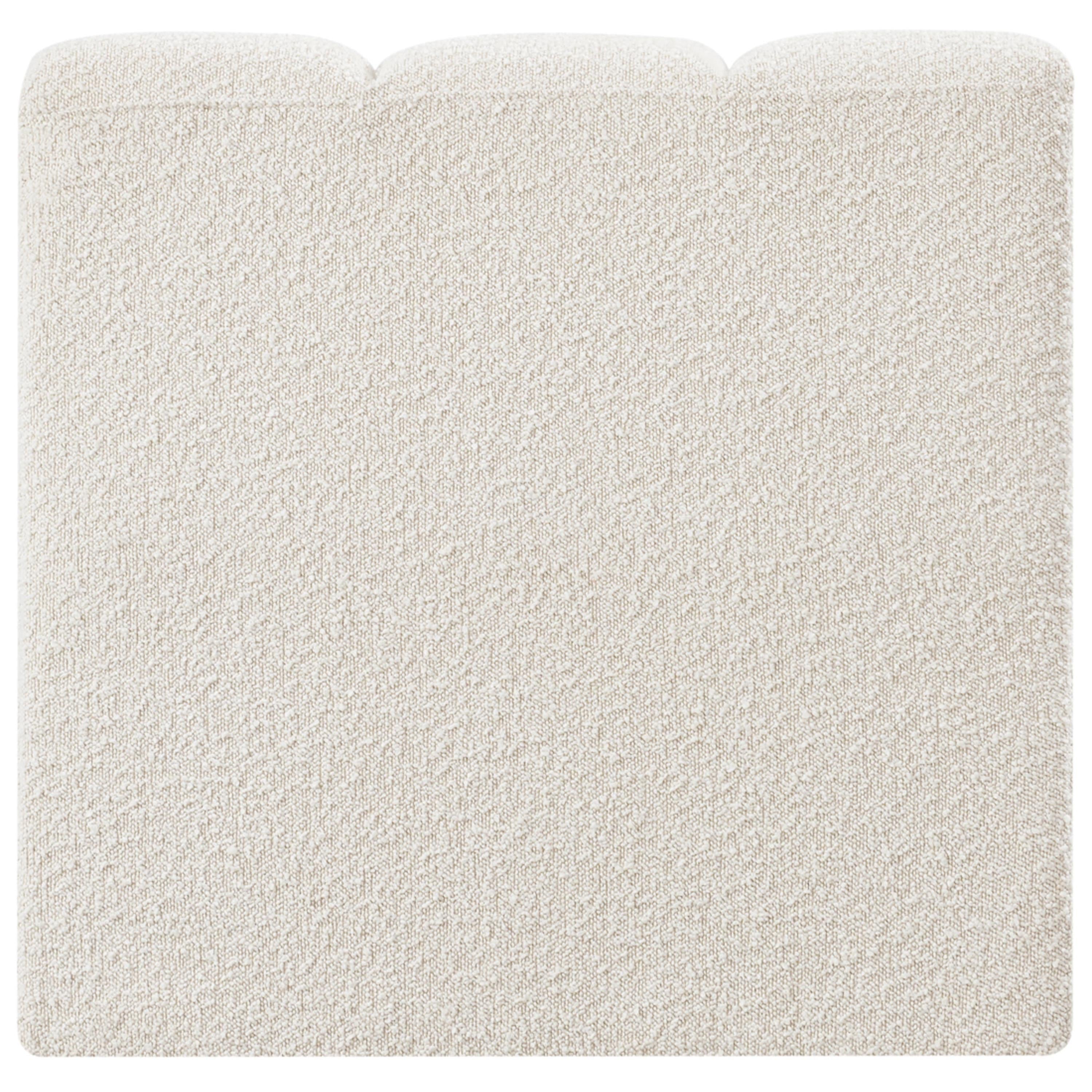 Meridian Arc Cream Boucle Fabric Straight Chair