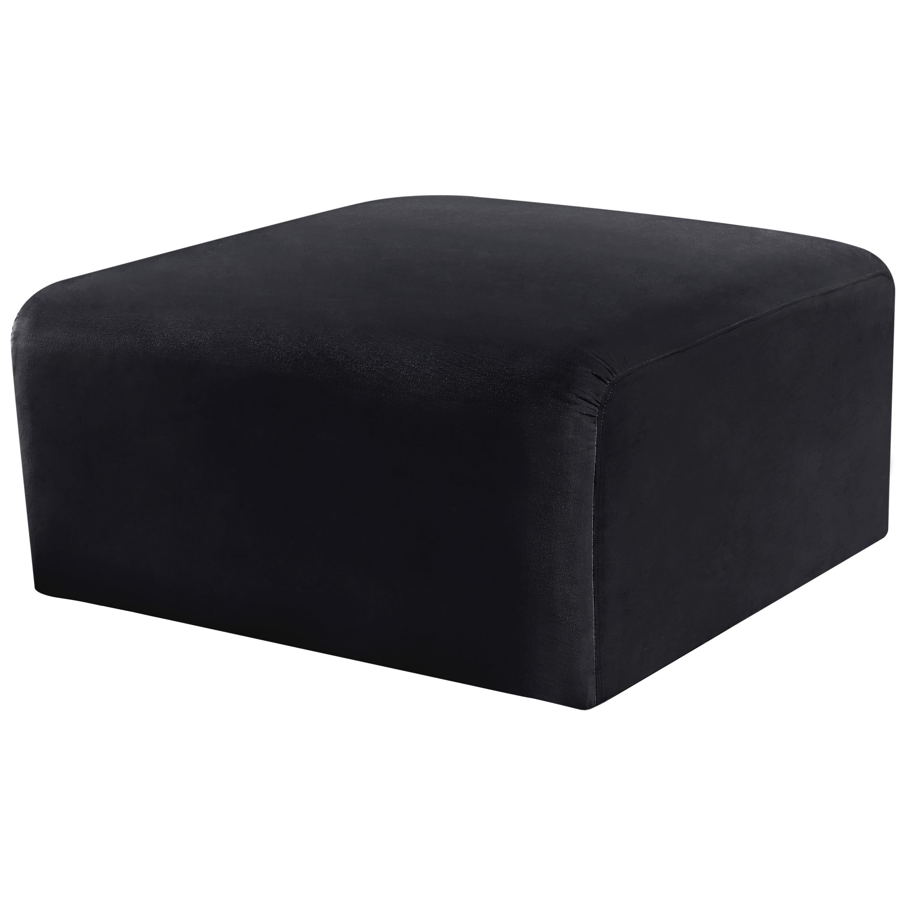 Meridian Arc Black Velvet Ottoman
